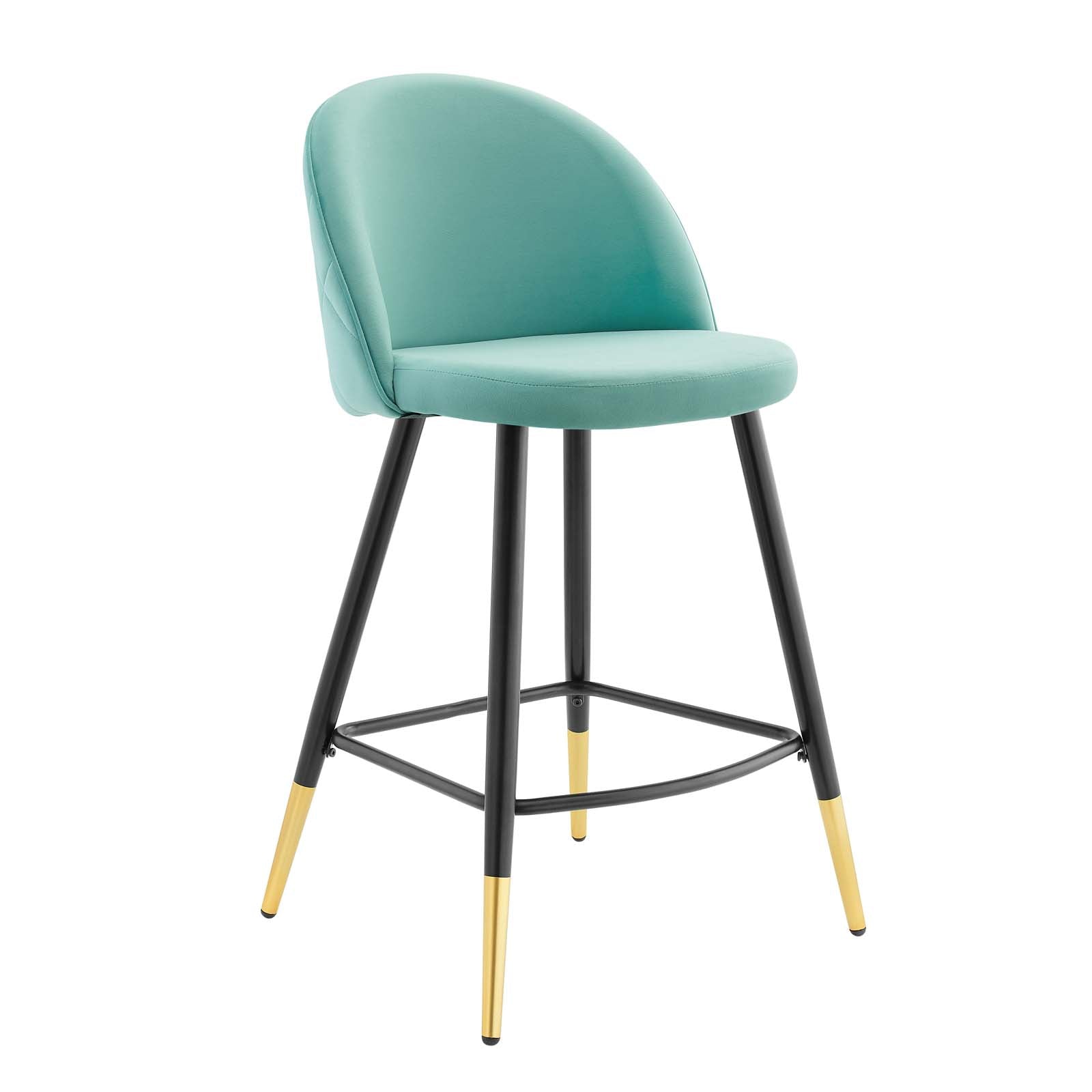 Modway Barstools - Cordial Performance Velvet Counter Stools - Set of 2 Mint