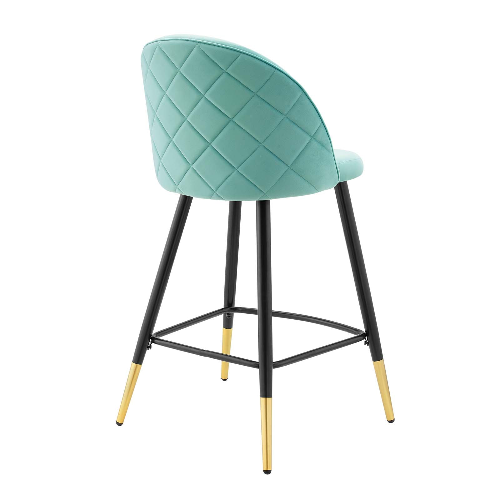 Modway Barstools - Cordial Performance Velvet Counter Stools - Set of 2 Mint