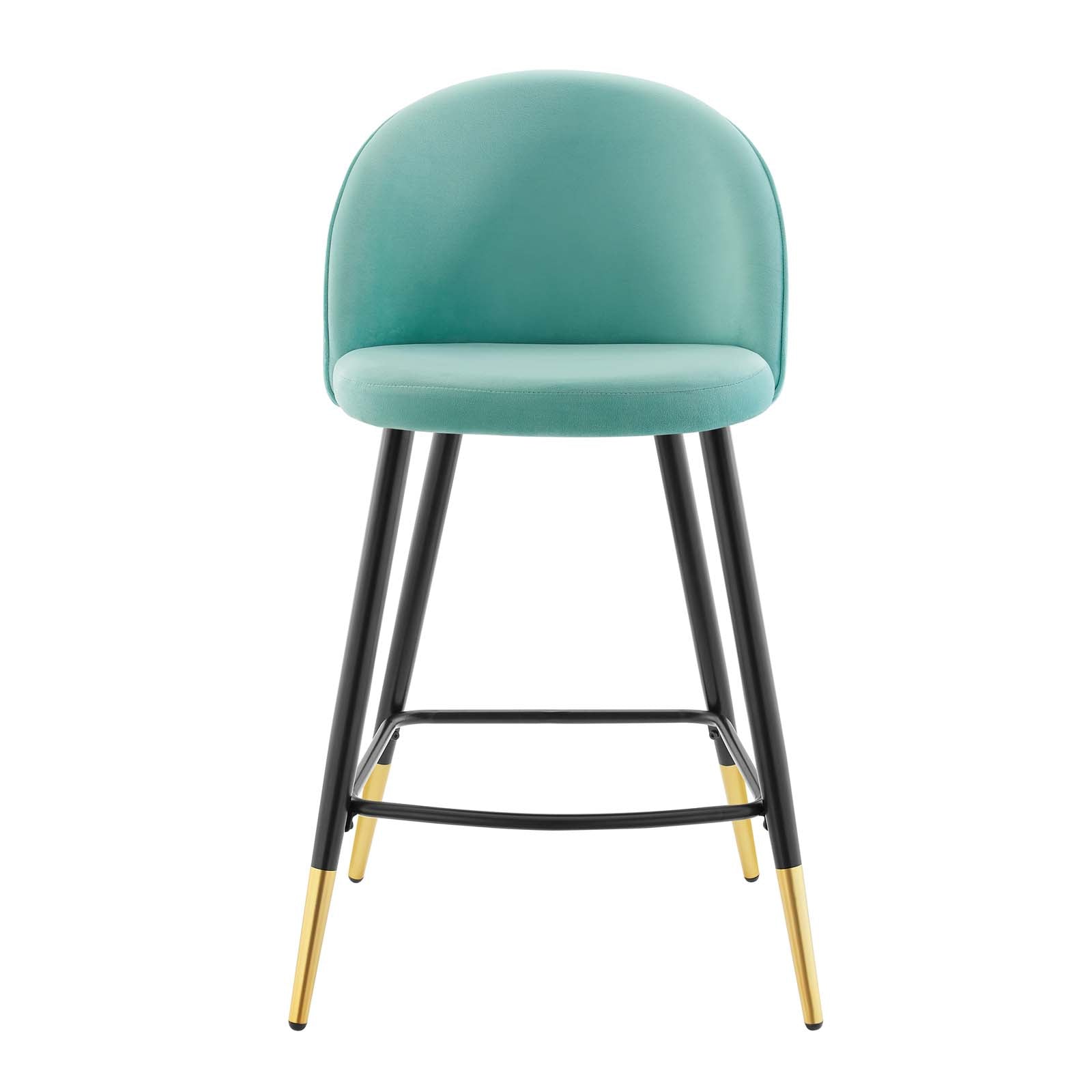 Modway Barstools - Cordial Performance Velvet Counter Stools - Set of 2 Mint