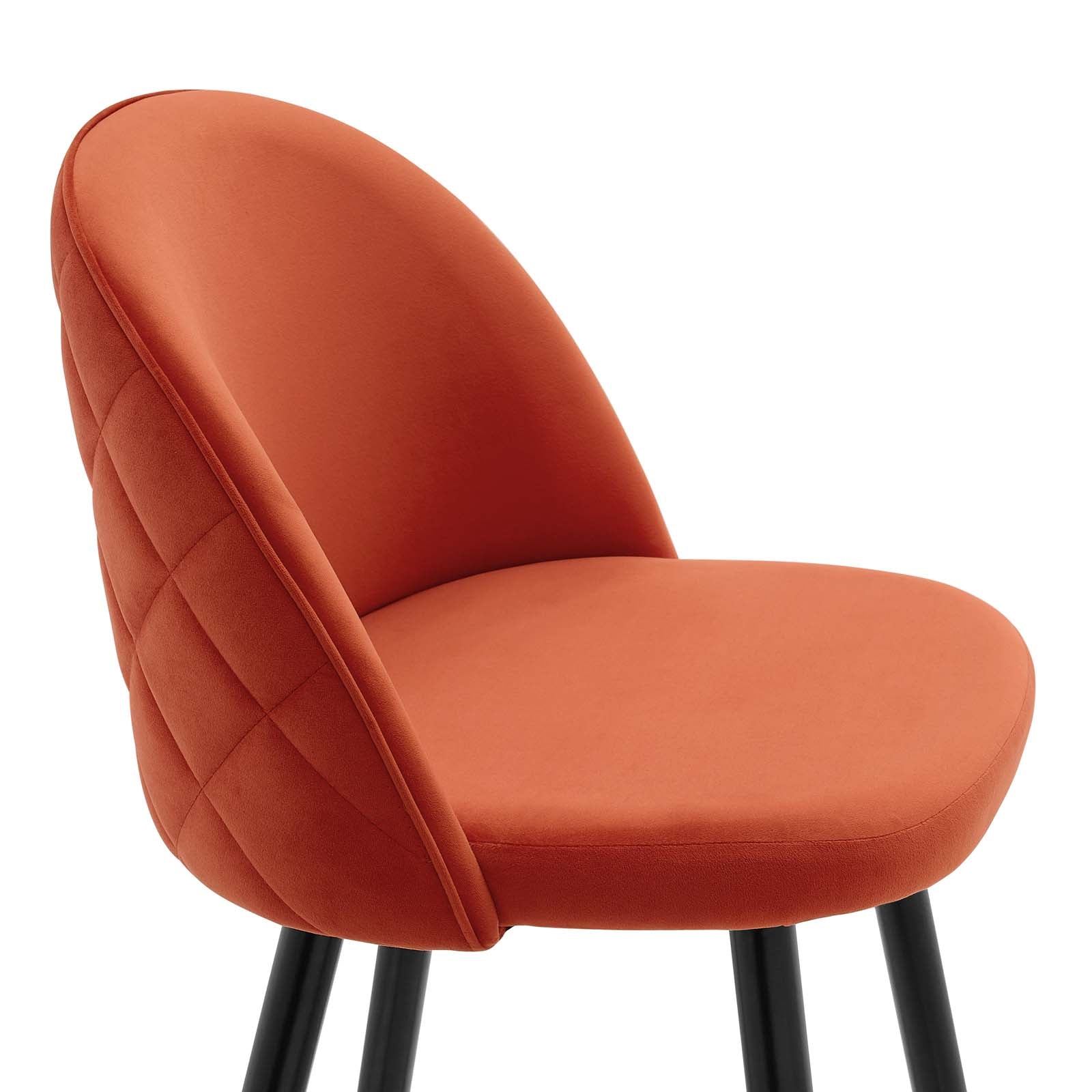Modway Barstools - Cordial Performance Velvet Counter Stools - ( Set of 2 ) Orange