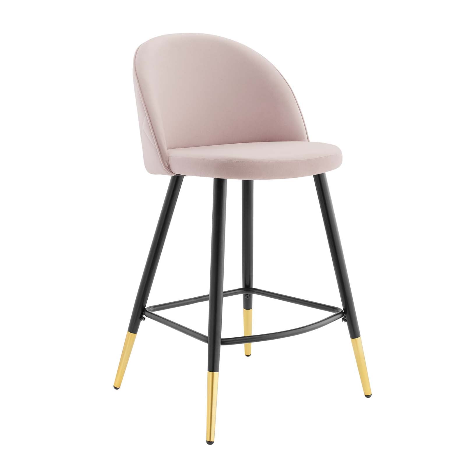 Modway Barstools - Cordial Performance Velvet Counter Stools - ( Set of 2 ) Pink