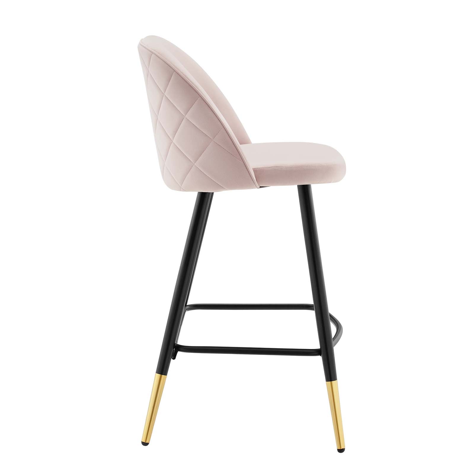 Modway Barstools - Cordial Performance Velvet Counter Stools - ( Set of 2 ) Pink
