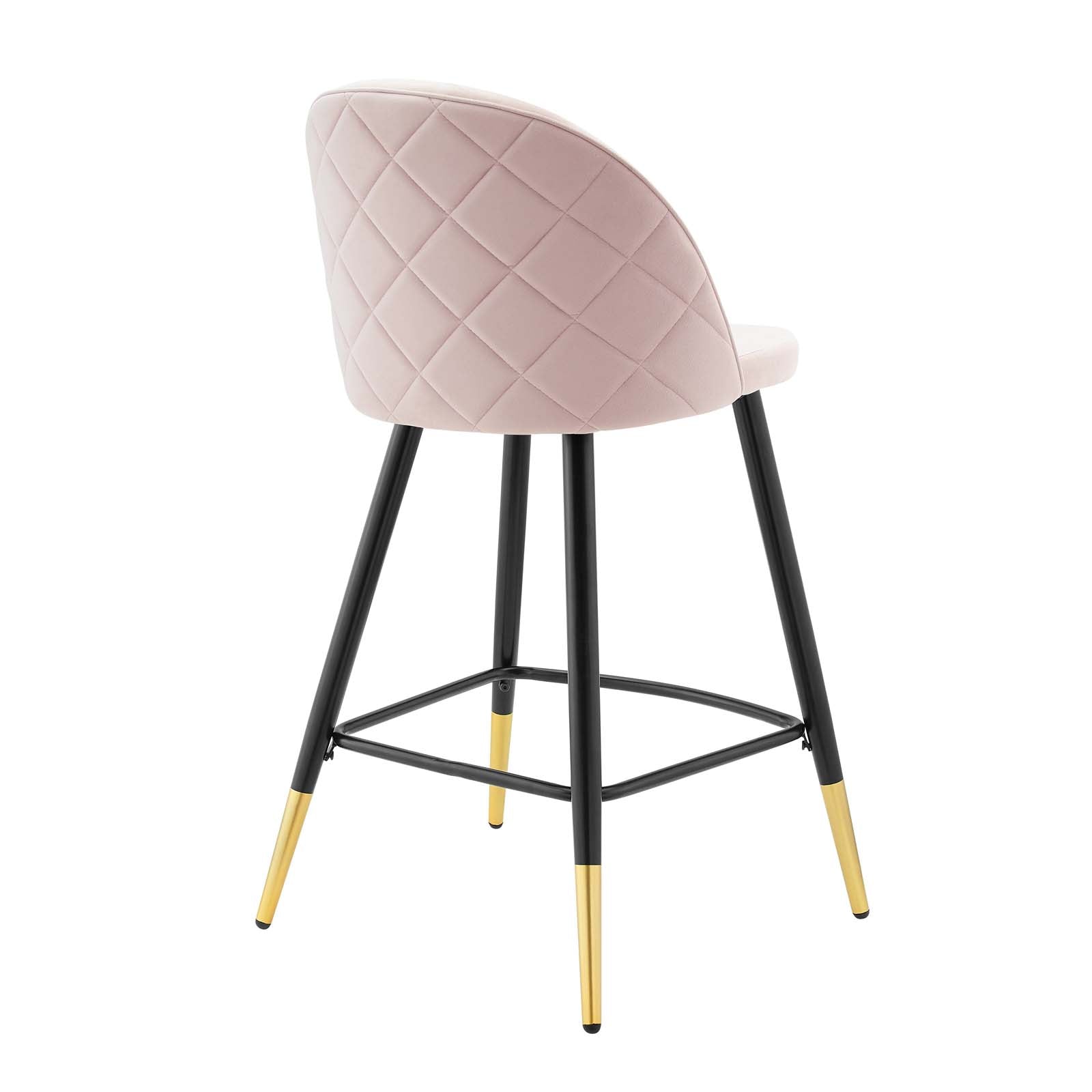 Modway Barstools - Cordial Performance Velvet Counter Stools - ( Set of 2 ) Pink