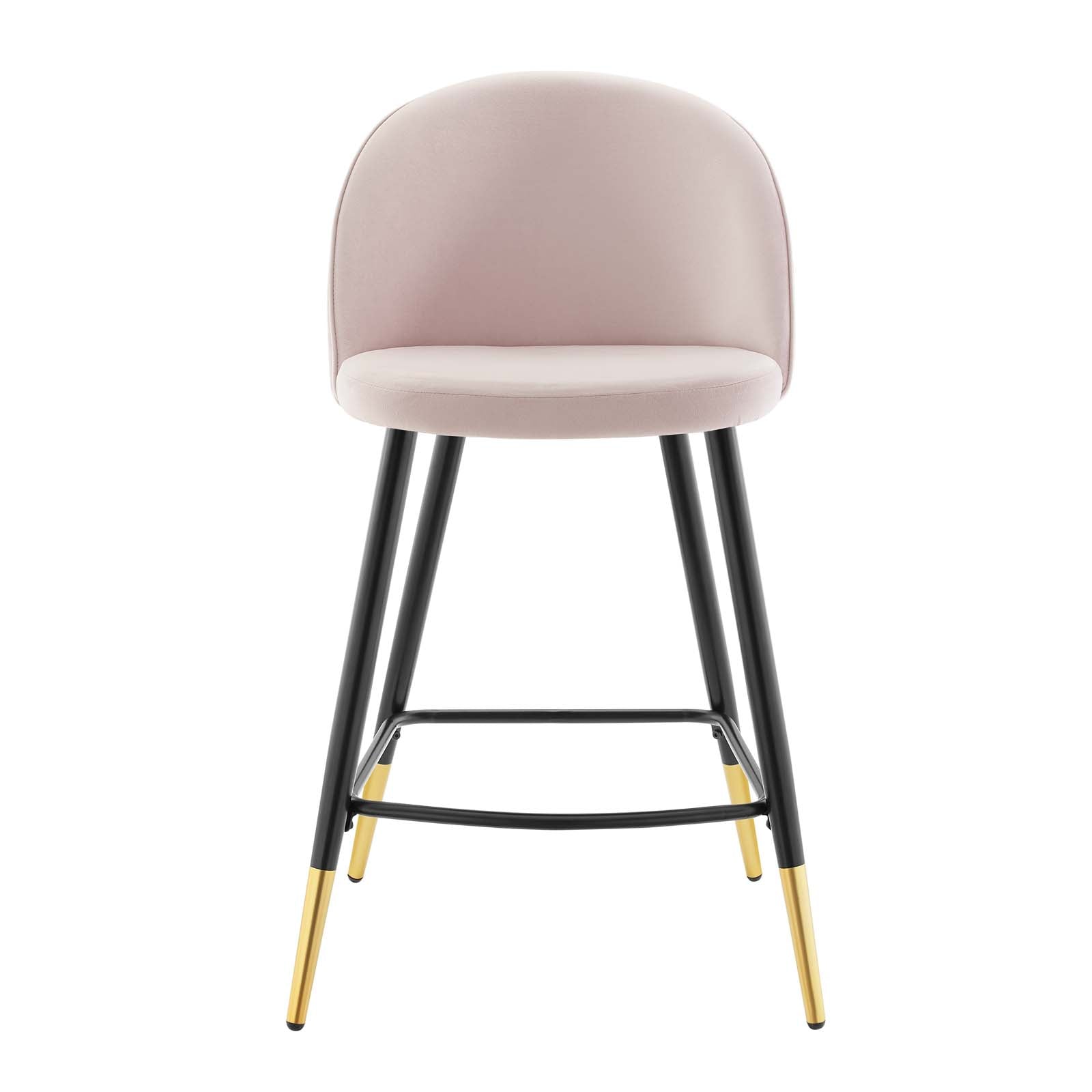 Modway Barstools - Cordial Performance Velvet Counter Stools - ( Set of 2 ) Pink