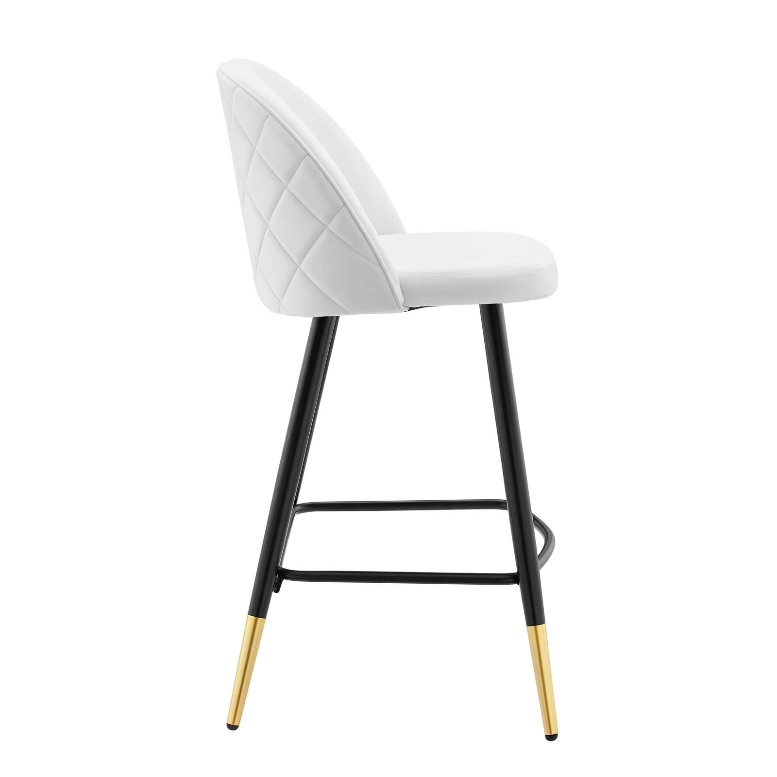 Modway Barstools - Cordial Performance Velvet Counter Stools - Set of 2 White