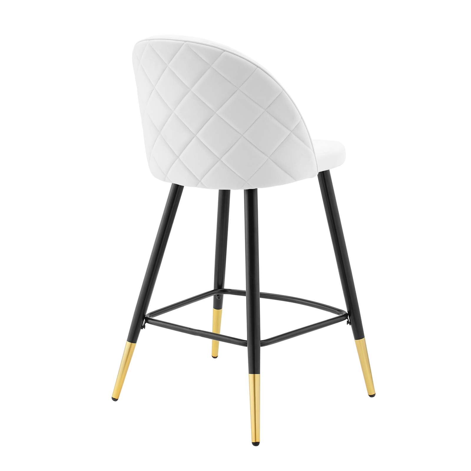 Modway Barstools - Cordial Performance Velvet Counter Stools - Set of 2 White