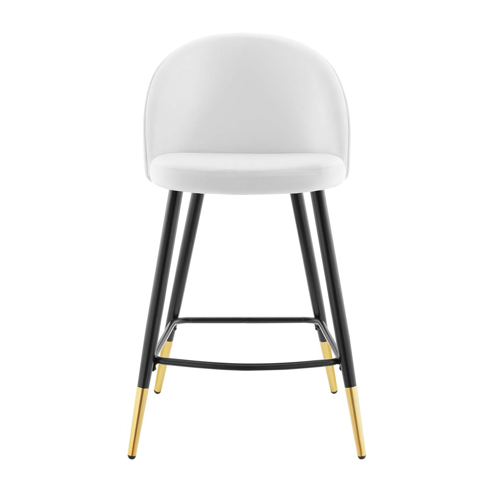 Modway Barstools - Cordial Performance Velvet Counter Stools - Set of 2 White