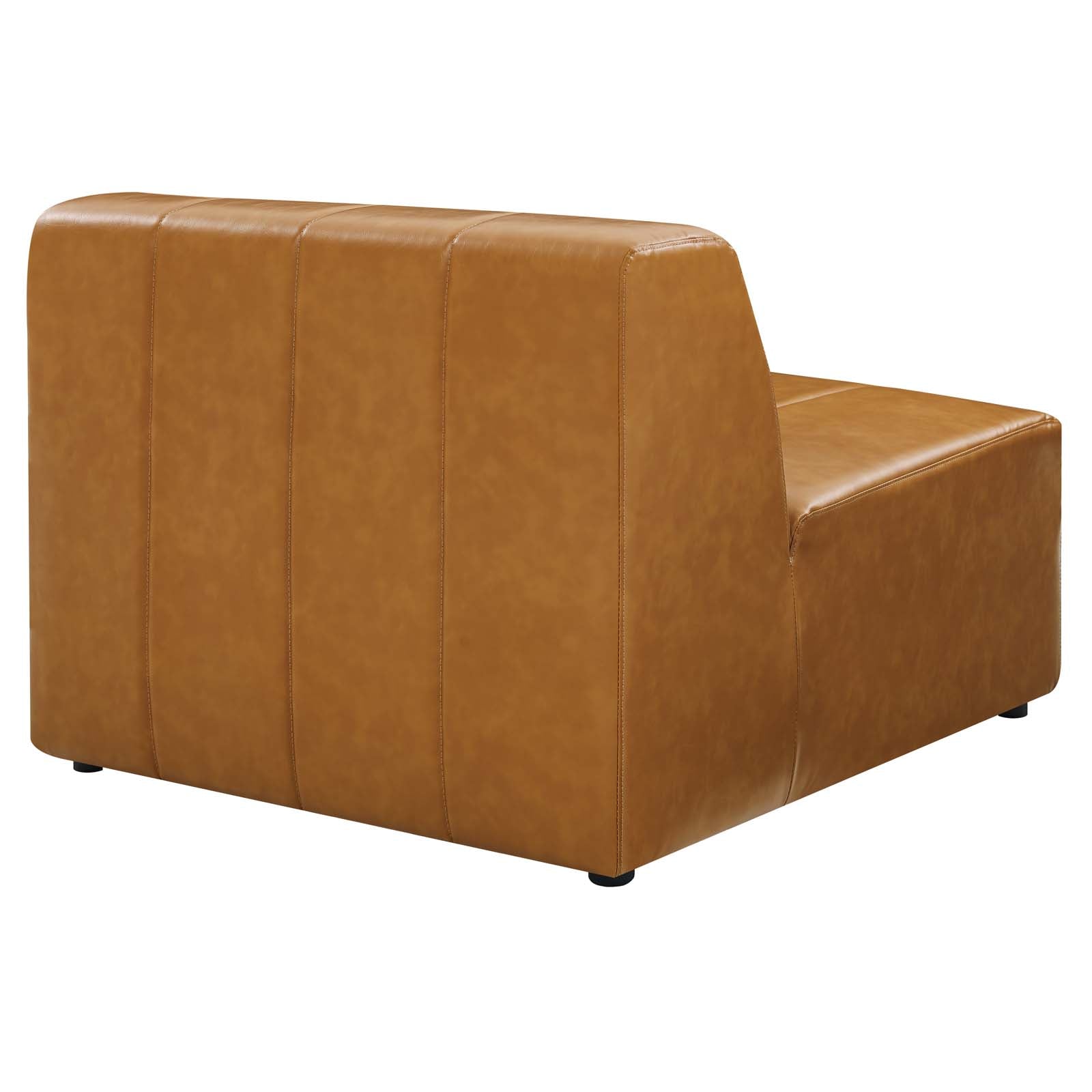 Modway Sectional Sofas - Bartlett Vegan Leather 5-Piece Sectional Sofa Tan