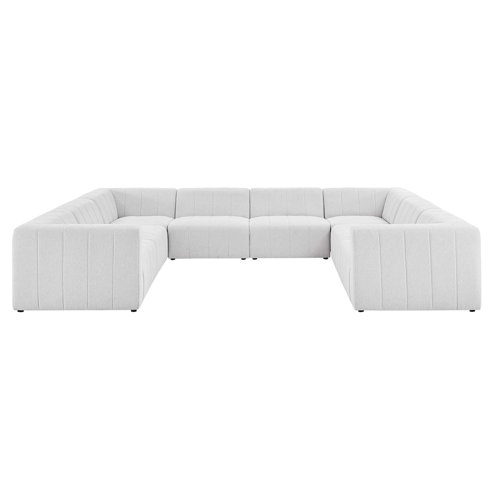 Modway Sectional Sofas - Bartlett Upholstered Fabric 8-Piece Sectional Sofa Ivory