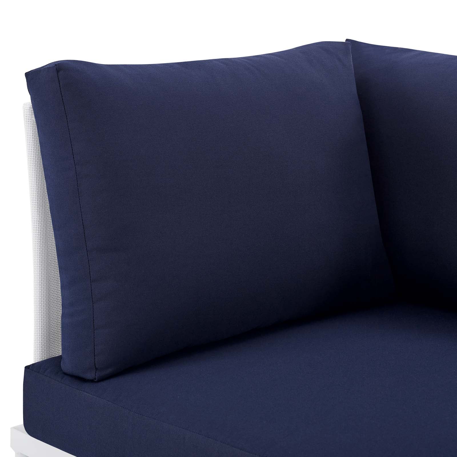 Modway Outdoor Chairs - Harmony Sunbrella Outdoor Patio All Mesh Corner Chair White Navy