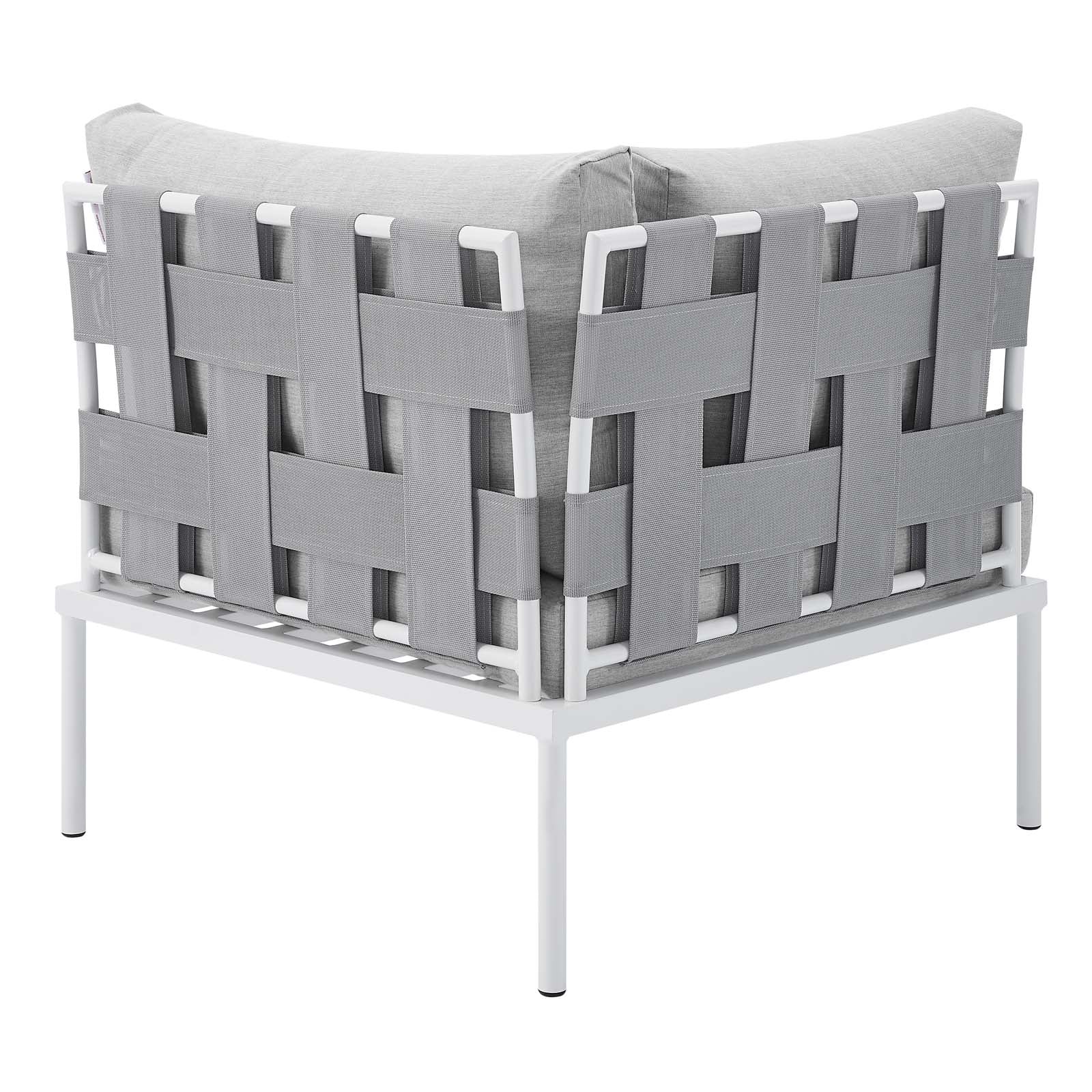 Modway Outdoor Chairs - Harmony Sunbrella Outdoor Patio Aluminum Corner Chair Gray