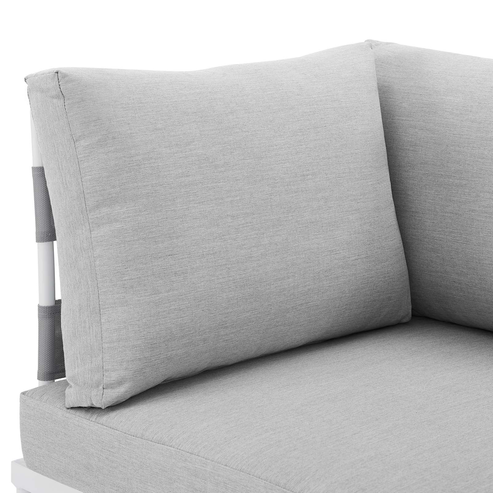 Modway Outdoor Chairs - Harmony Sunbrella Outdoor Patio Aluminum Corner Chair Gray