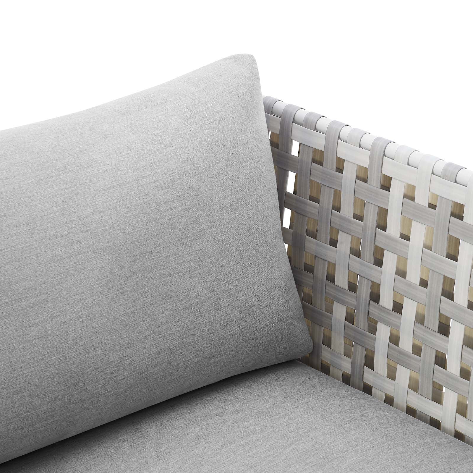 Modway Outdoor Chairs - Harmony Sunbrella Basket Weave Outdoor Patio Aluminum Armchair Taupe Gray
