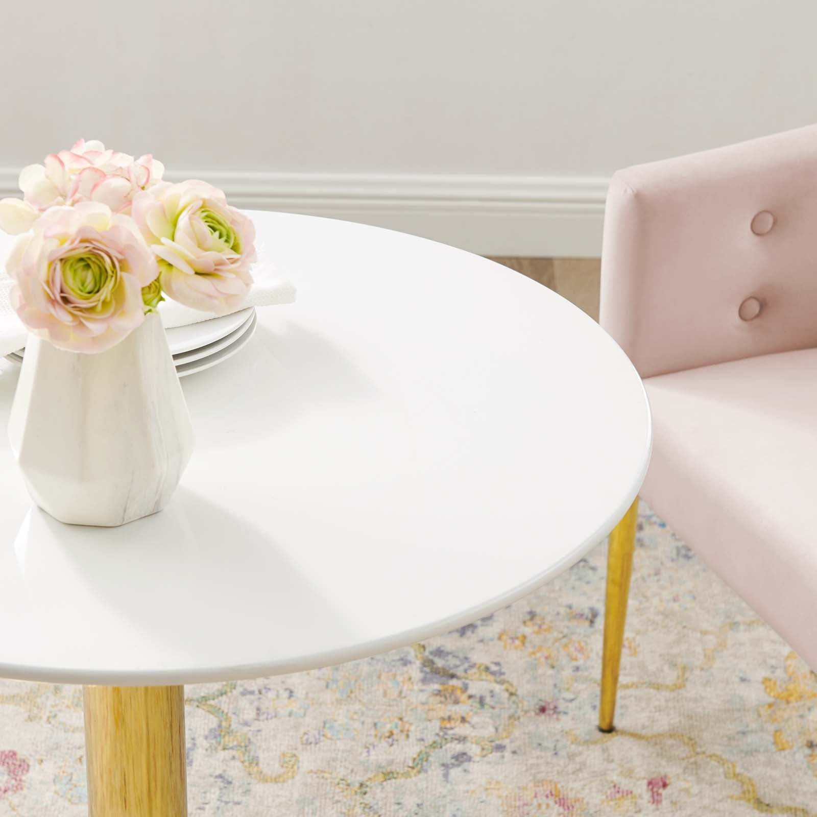Modway Dining Tables - Verne 28" Dining Table Gold White