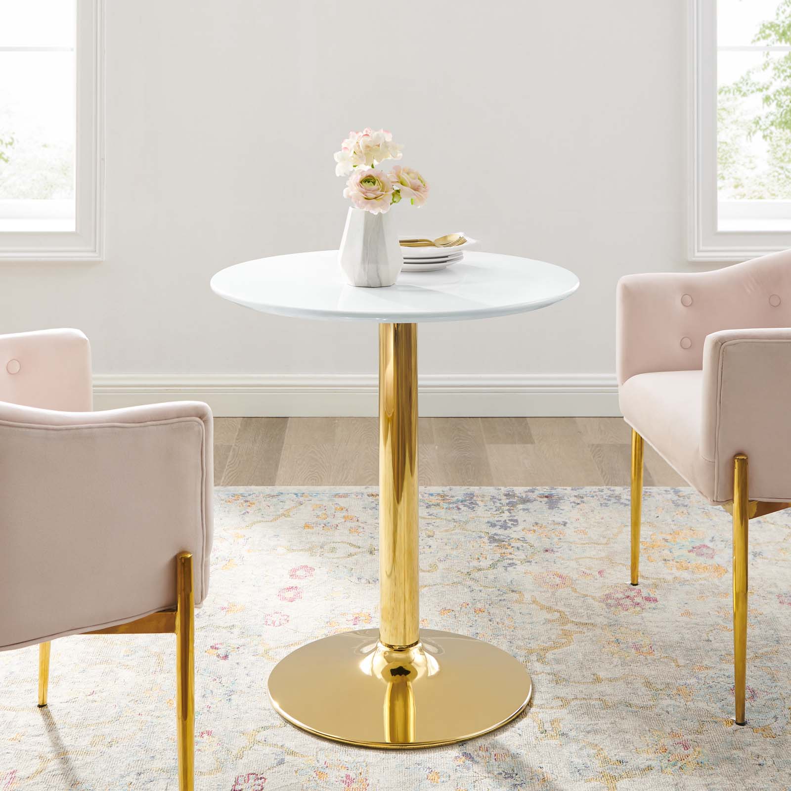 Modway Dining Tables - Verne 28" Dining Table Gold White