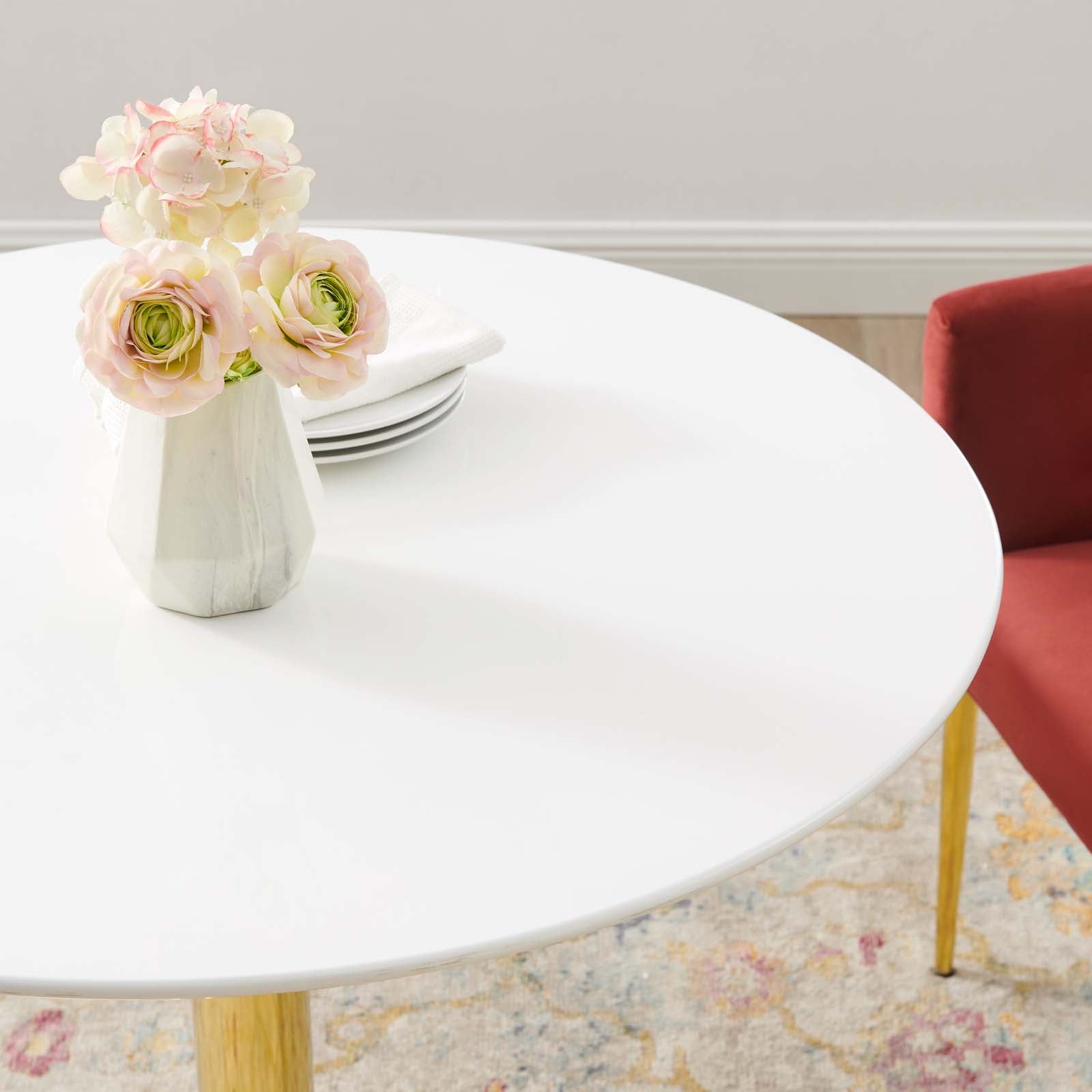 Modway Dining Tables - Verne-35"-Dining-Table-Gold-White