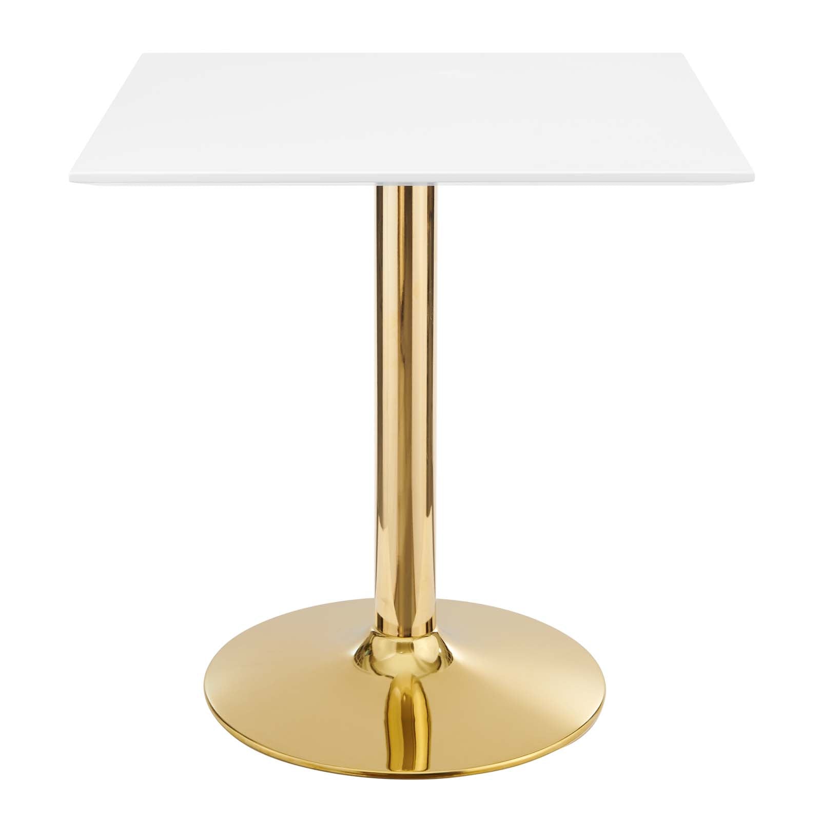 Modway Dining Tables - Verne 28" Square Dining Table Gold White