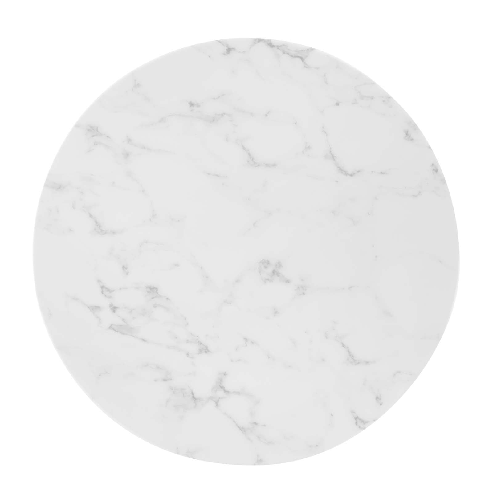 Modway Dining Tables - Verne 28" Artificial Marble Dining Table Gold White