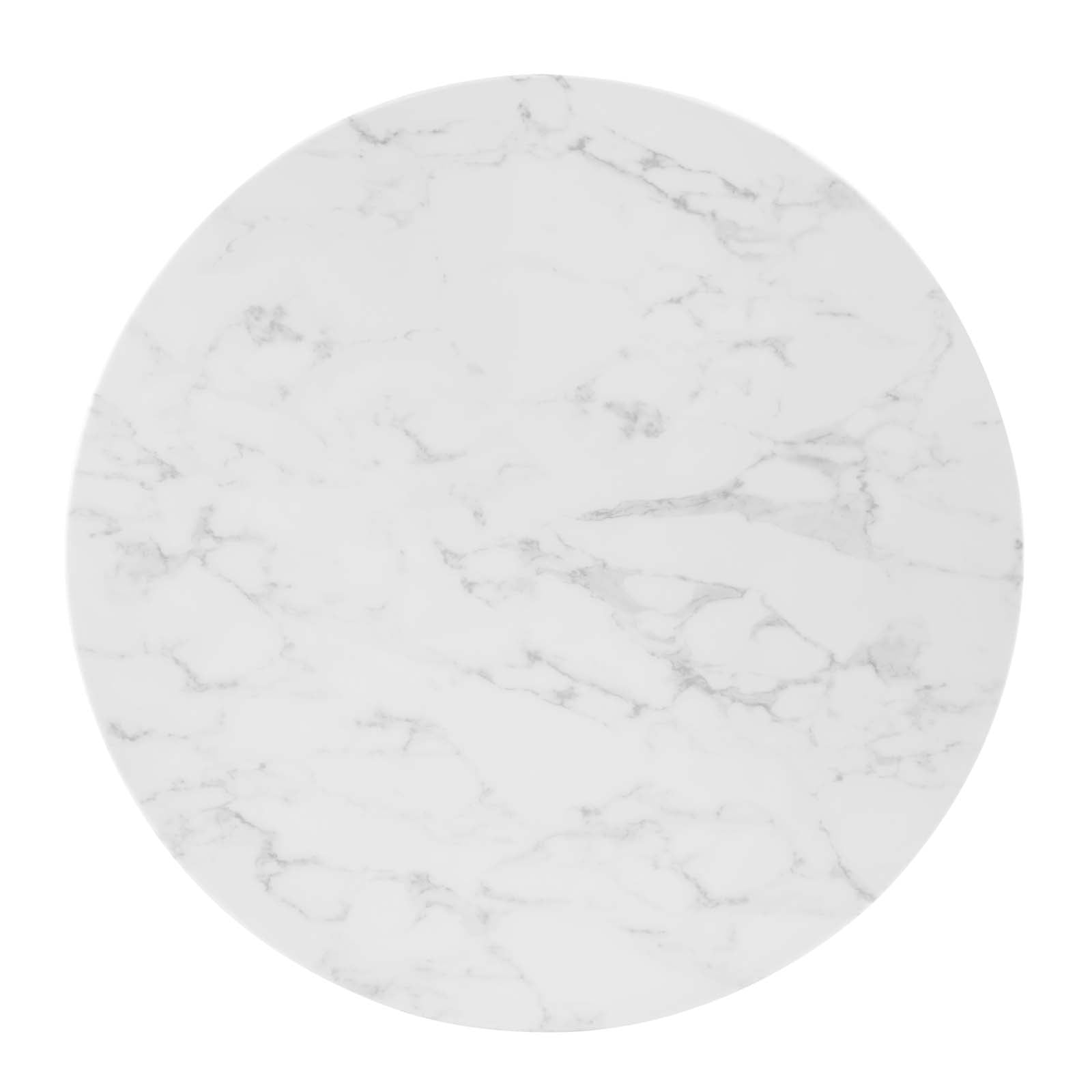 Modway Dining Tables - Verne 35" Artificial Marble Dining Table Gold White