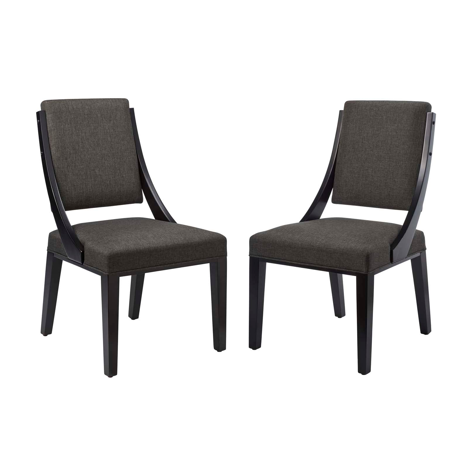 Modway Dining Chairs - Cambridge-Upholstered-Fabric-Dining-Chairs---Set-of-2-Gray
