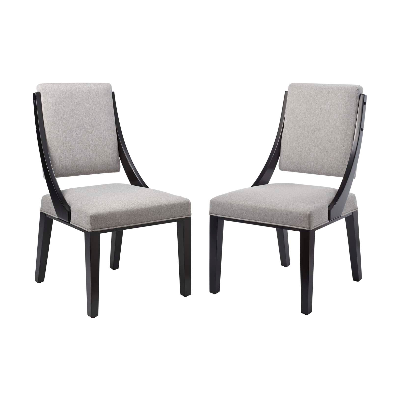 Modway Dining Chairs - Cambridge-Upholstered-Fabric-Dining-Chairs---Set-of-2-Light-Gray