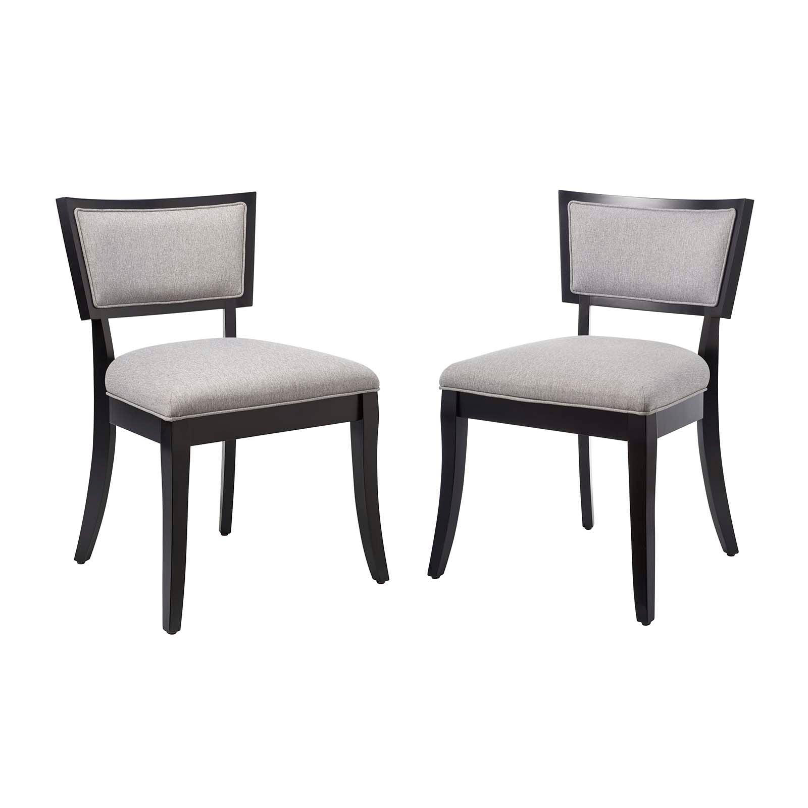 Modway Dining Chairs - Pristine-Upholstered-Fabric-Dining-Chairs---Set-of-2-Light-Gray
