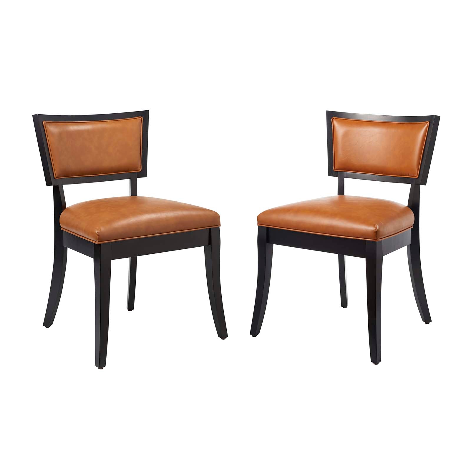 Modway Dining Chairs - Pristine-Vegan-Leather-Dining-Chairs---Set-of-2-Tan