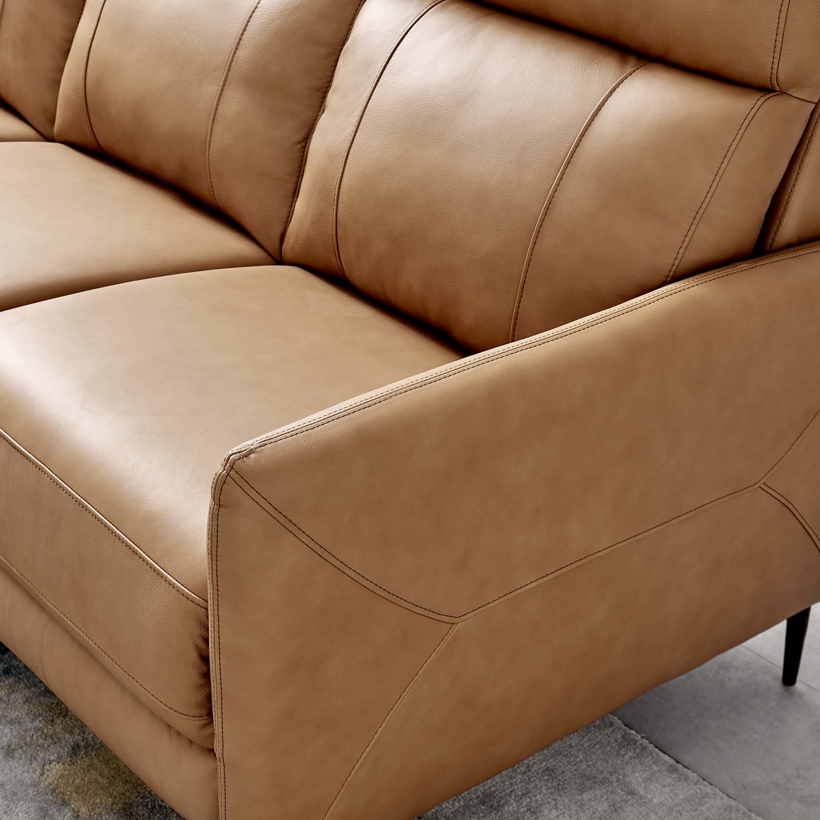 Modway Sofas & Couches - Huxley Leather Sofa Tan