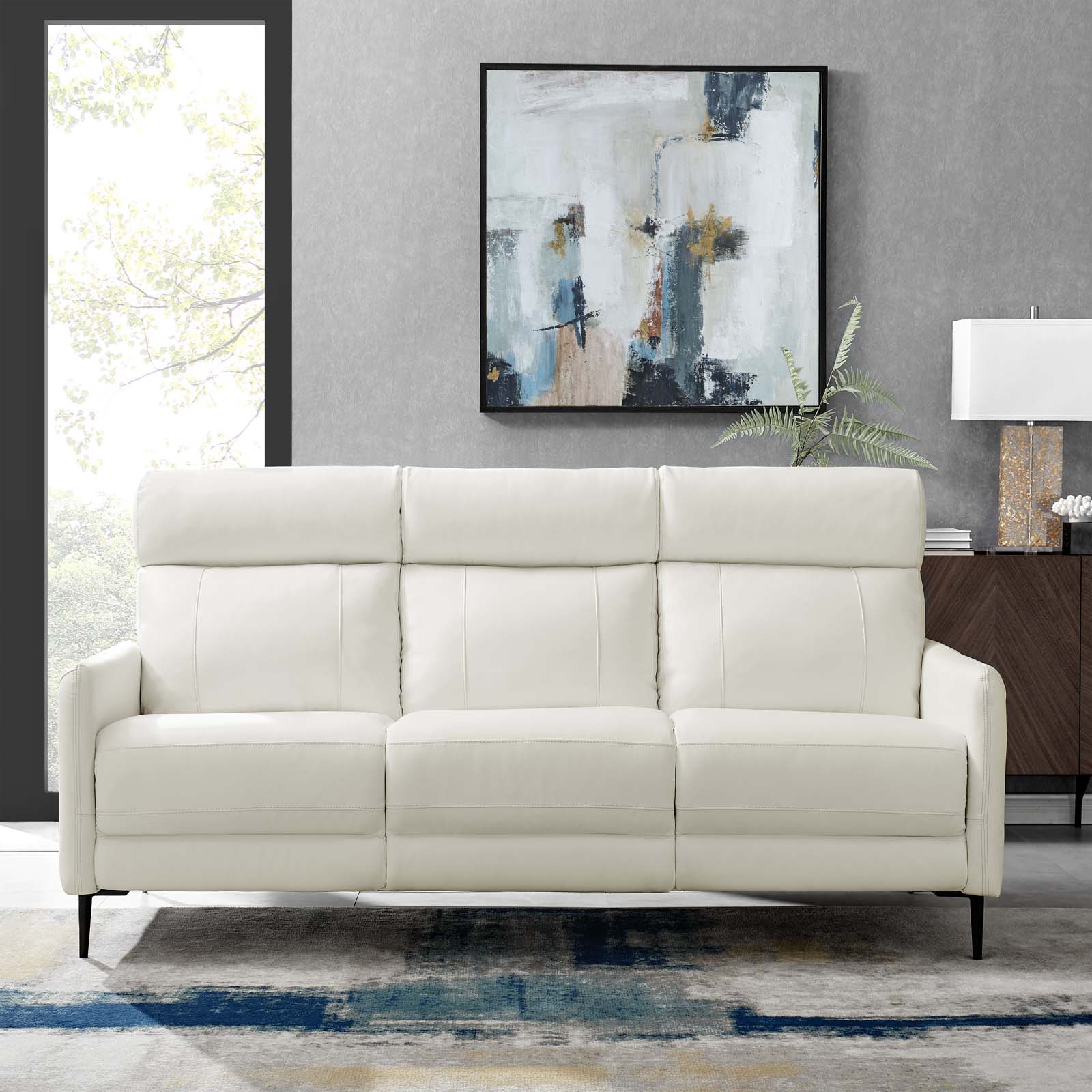 Modway Sofas & Couches - Huxley Leather Sofa White