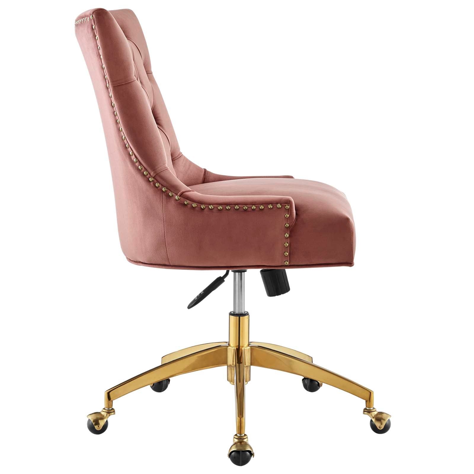 Modway Task Chairs - Regent Tufted Performance Velvet Office Chair Gold Dusty Rose