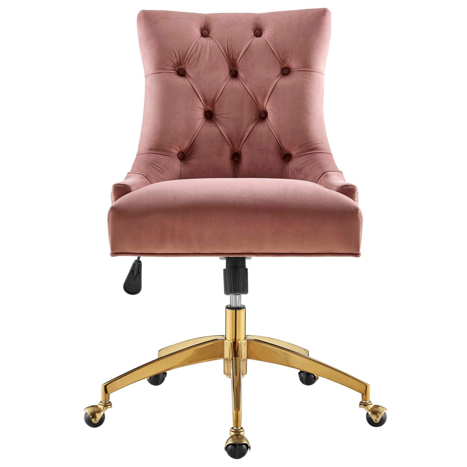 Modway Task Chairs - Regent Tufted Performance Velvet Office Chair Gold Dusty Rose