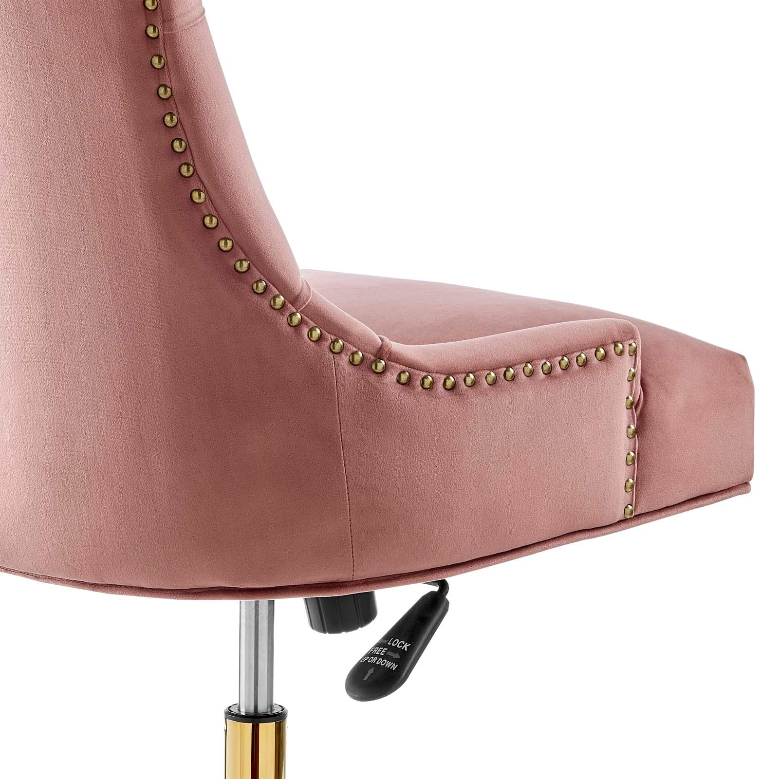Modway Task Chairs - Regent Tufted Performance Velvet Office Chair Gold Dusty Rose