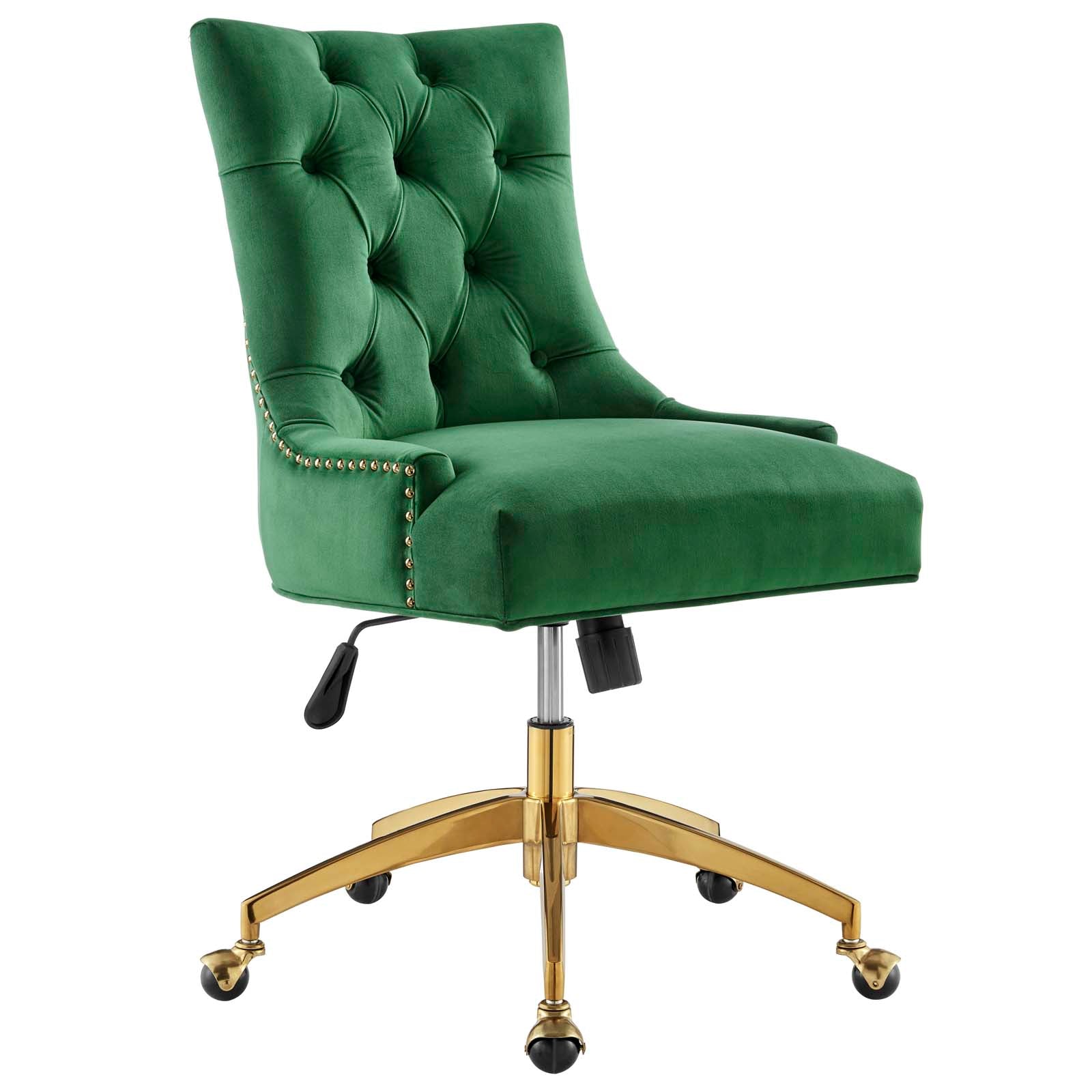 Modway Task Chairs - Regent Tufted Performance Velvet Office Chair Gold Emerald