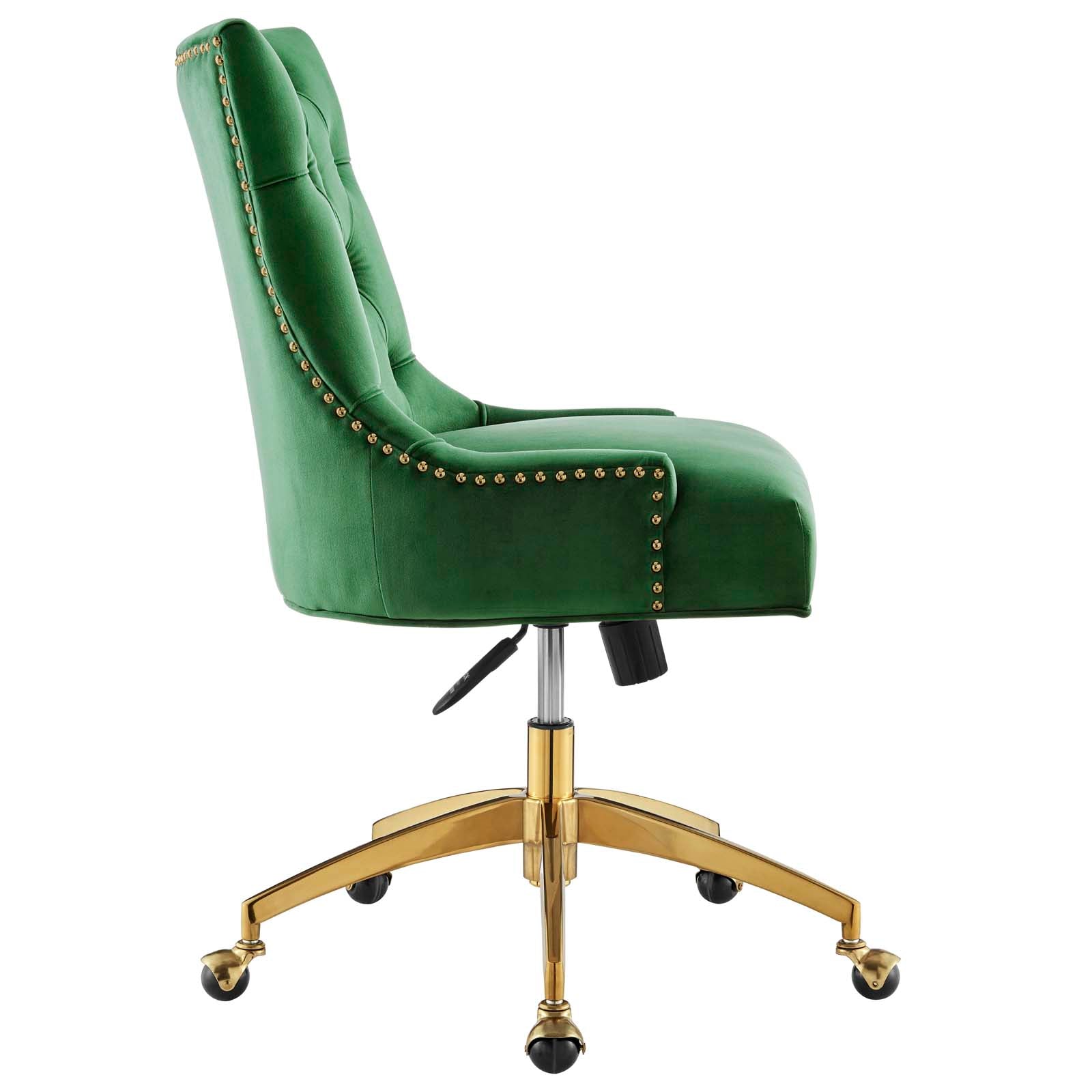 Modway Task Chairs - Regent Tufted Performance Velvet Office Chair Gold Emerald