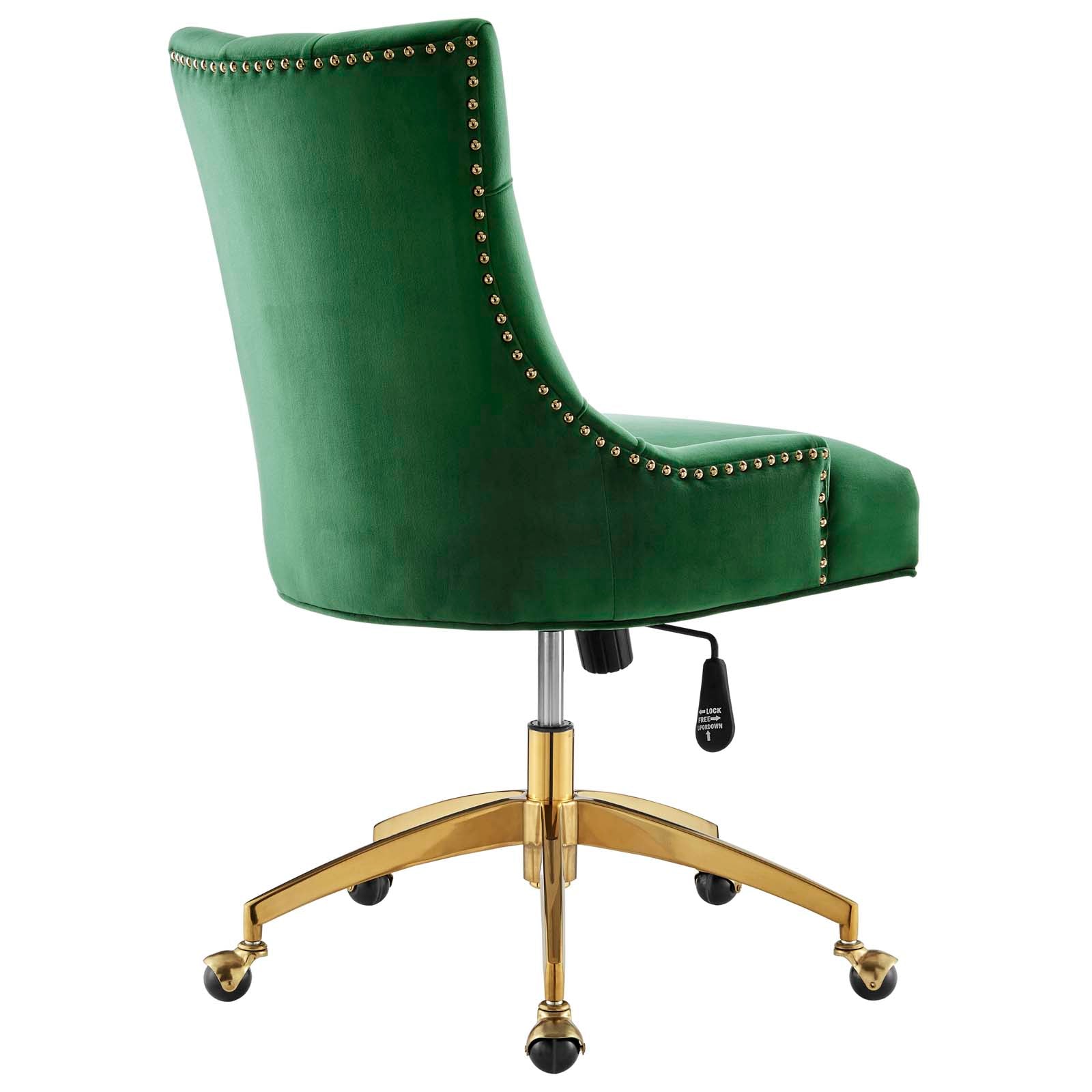 Modway Task Chairs - Regent Tufted Performance Velvet Office Chair Gold Emerald