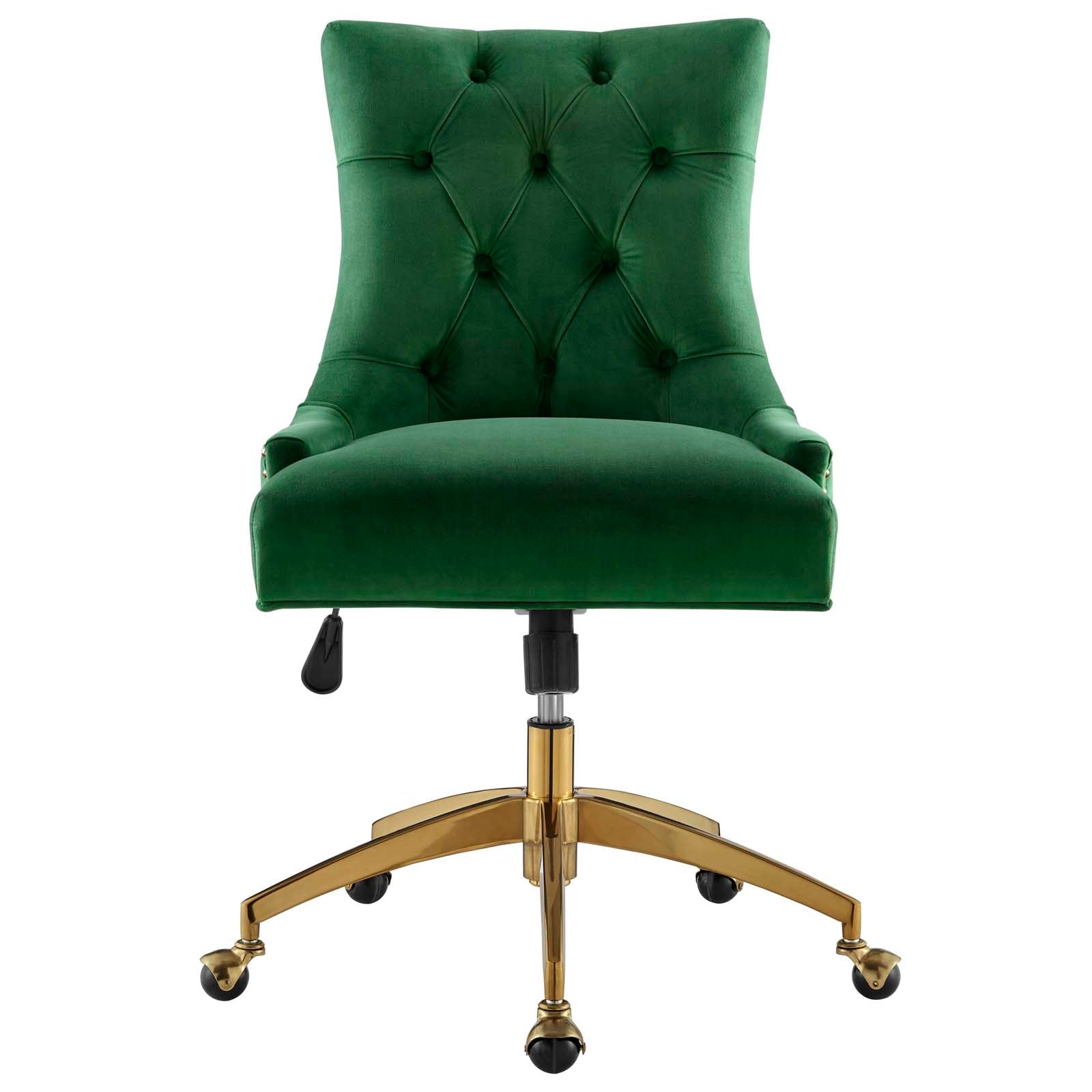 Modway Task Chairs - Regent Tufted Performance Velvet Office Chair Gold Emerald