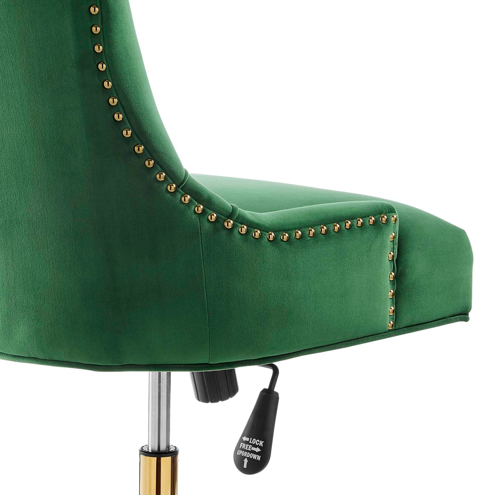Modway Task Chairs - Regent Tufted Performance Velvet Office Chair Gold Emerald