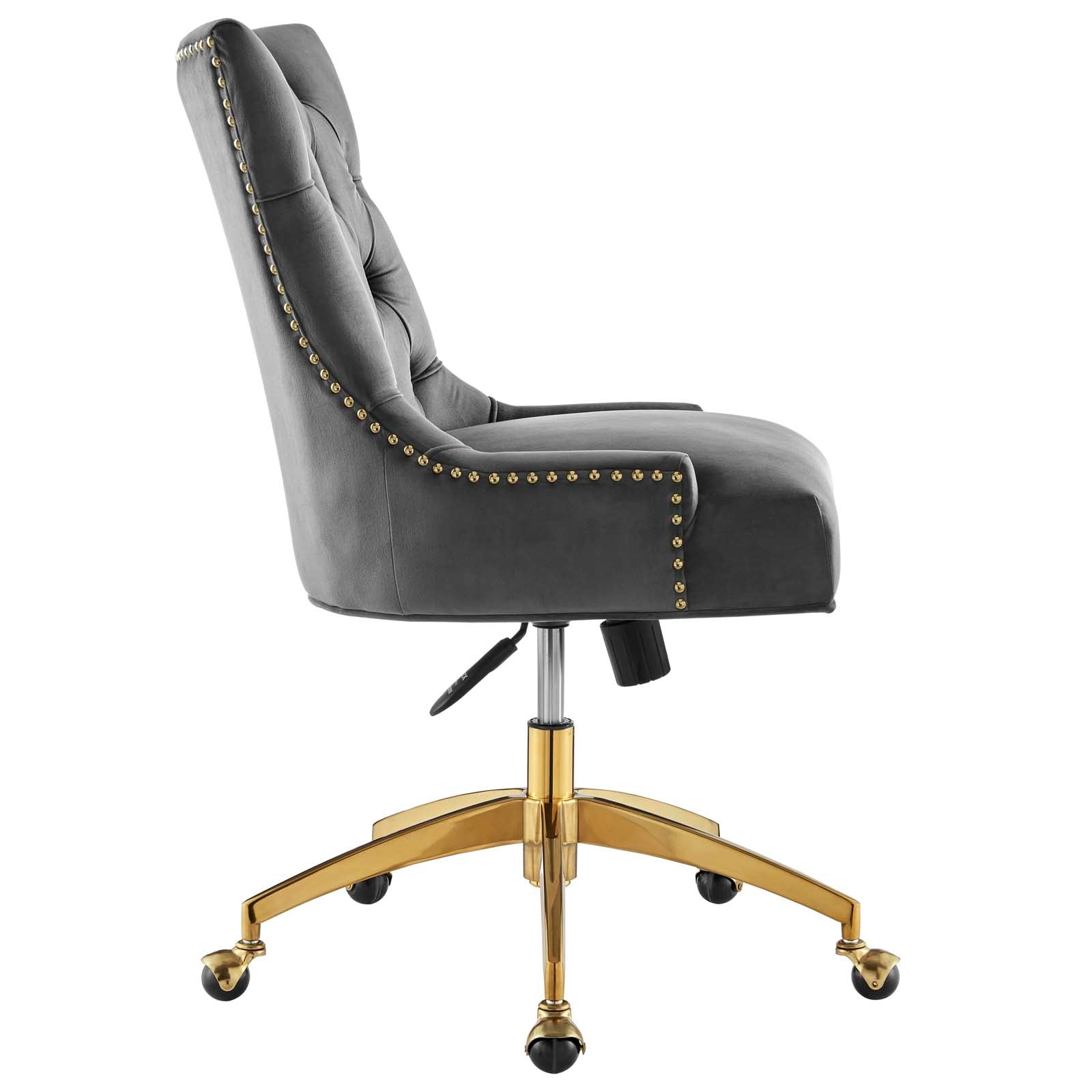 Modway Task Chairs - Regent Tufted Performance Velvet Office Chair Gold Gray