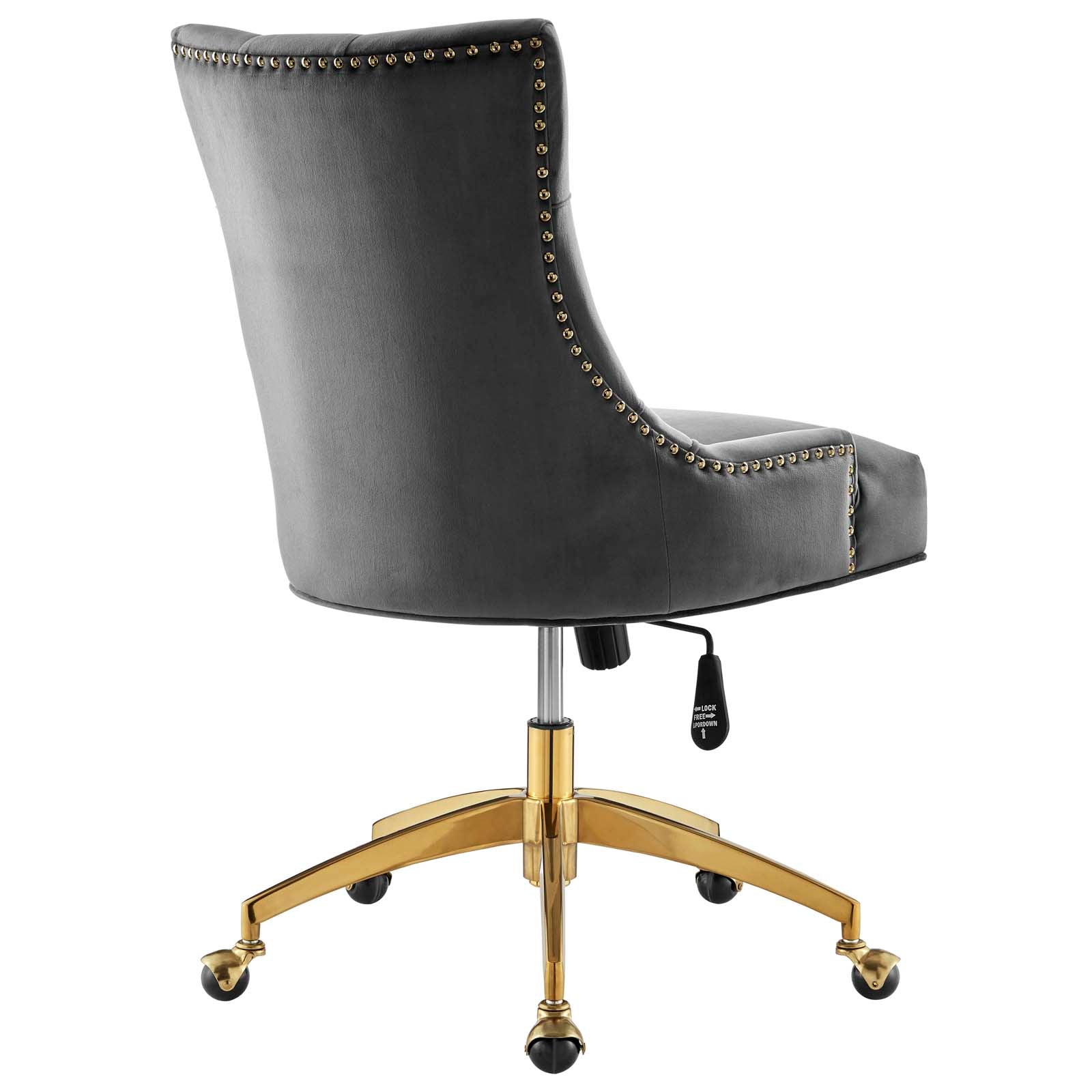 Modway Task Chairs - Regent Tufted Performance Velvet Office Chair Gold Gray