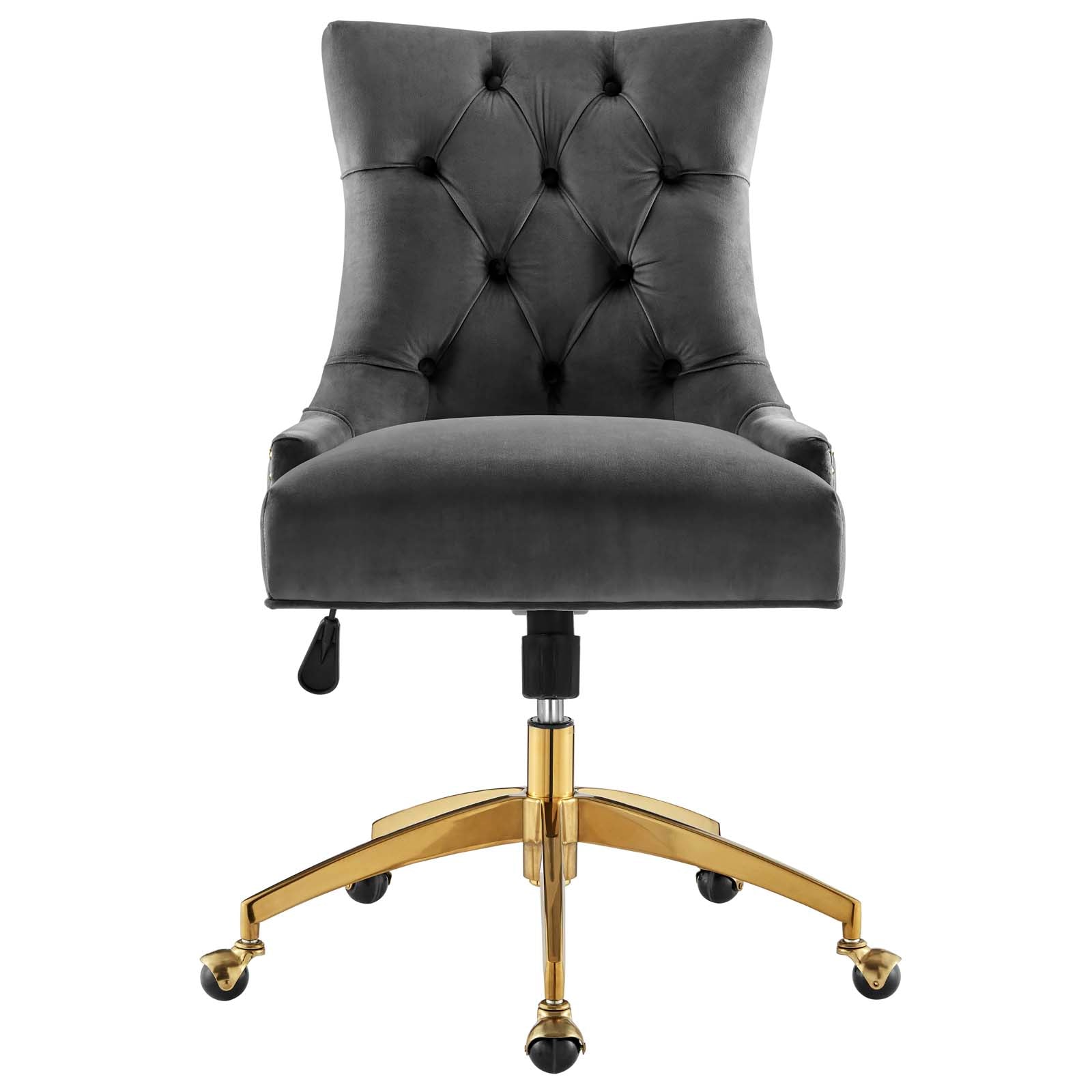 Modway Task Chairs - Regent Tufted Performance Velvet Office Chair Gold Gray
