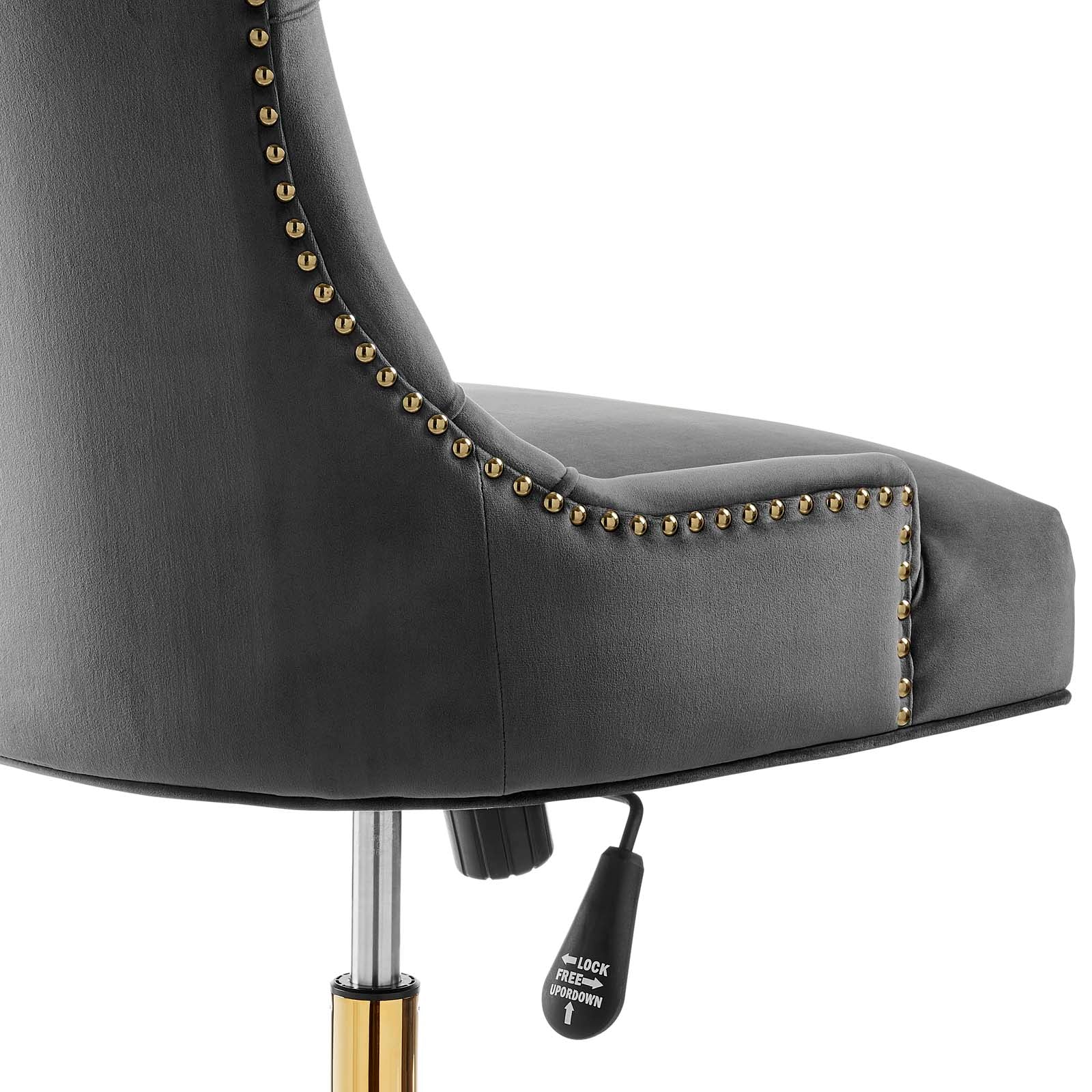 Modway Task Chairs - Regent Tufted Performance Velvet Office Chair Gold Gray