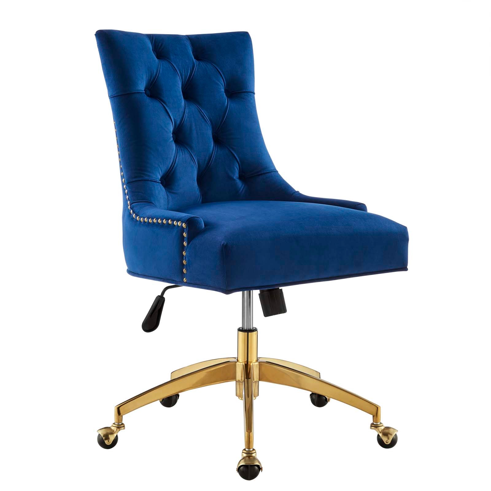 Modway Task Chairs - Regent Tufted Performance Velvet Office Chair Gold Navy