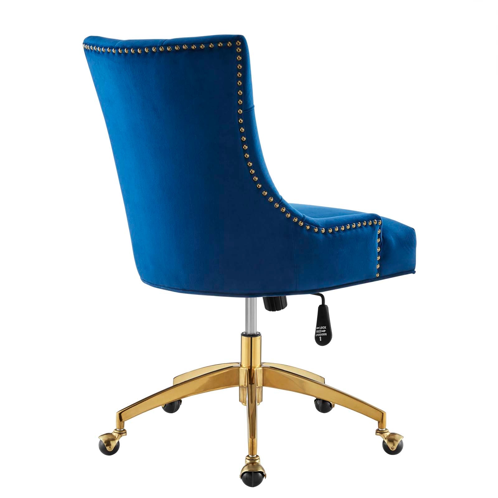 Modway Task Chairs - Regent Tufted Performance Velvet Office Chair Gold Navy
