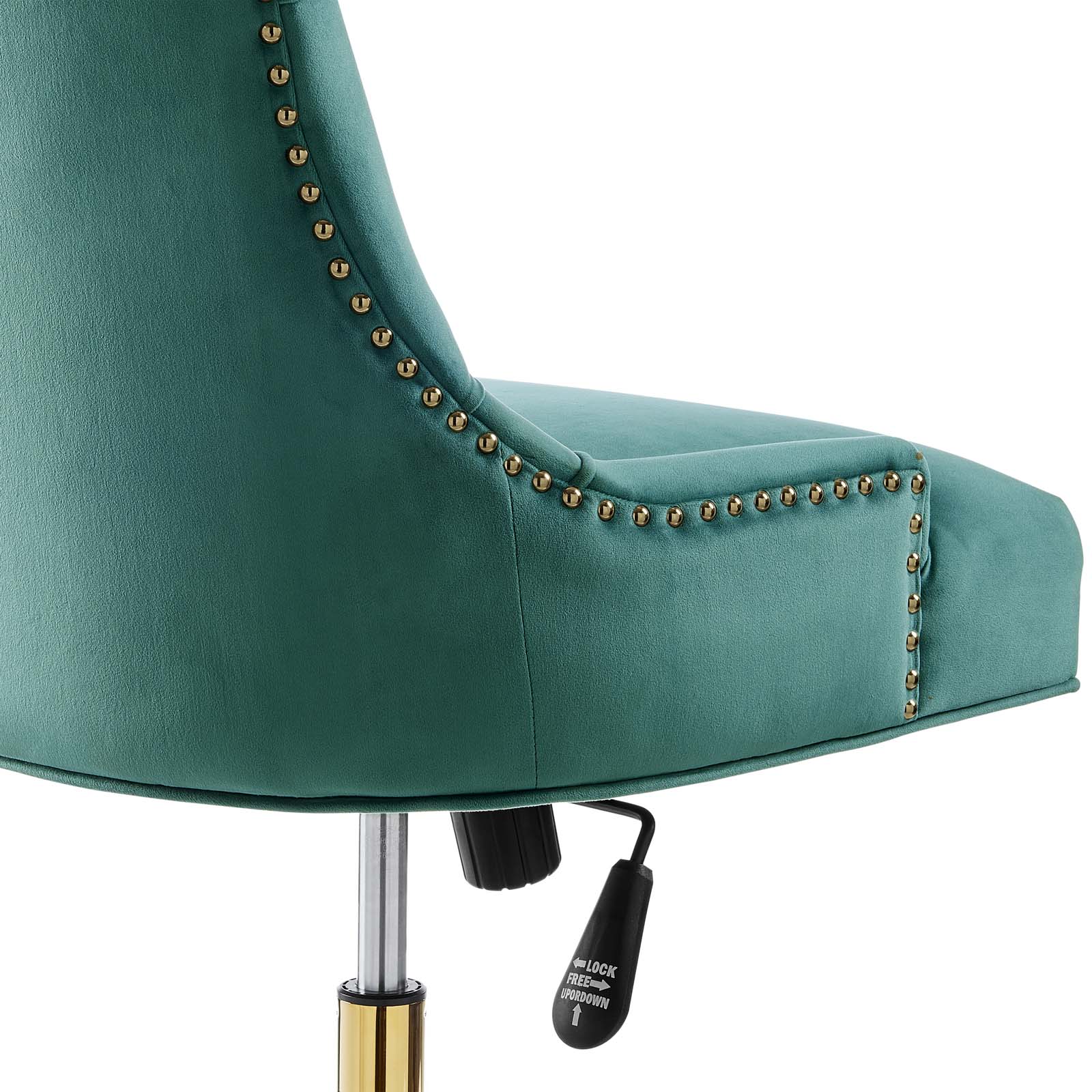 Modway Task Chairs - Regent Tufted Performance Velvet Office Chair Gold Teal