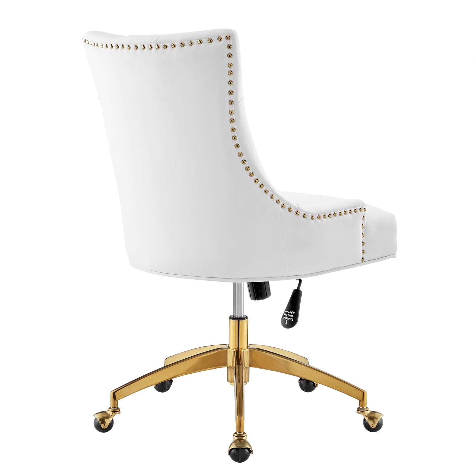 Modway Task Chairs - Regent Tufted Performance Velvet Office Chair Gold White