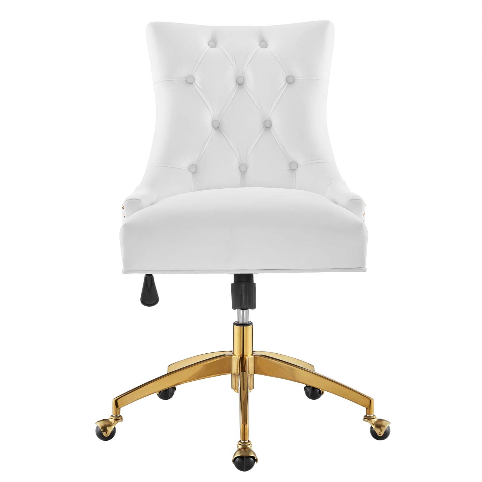 Modway Task Chairs - Regent Tufted Performance Velvet Office Chair Gold White