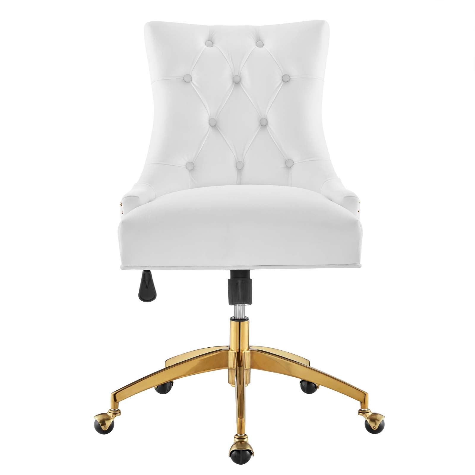 Modway Task Chairs - Regent Tufted Performance Velvet Office Chair Gold White