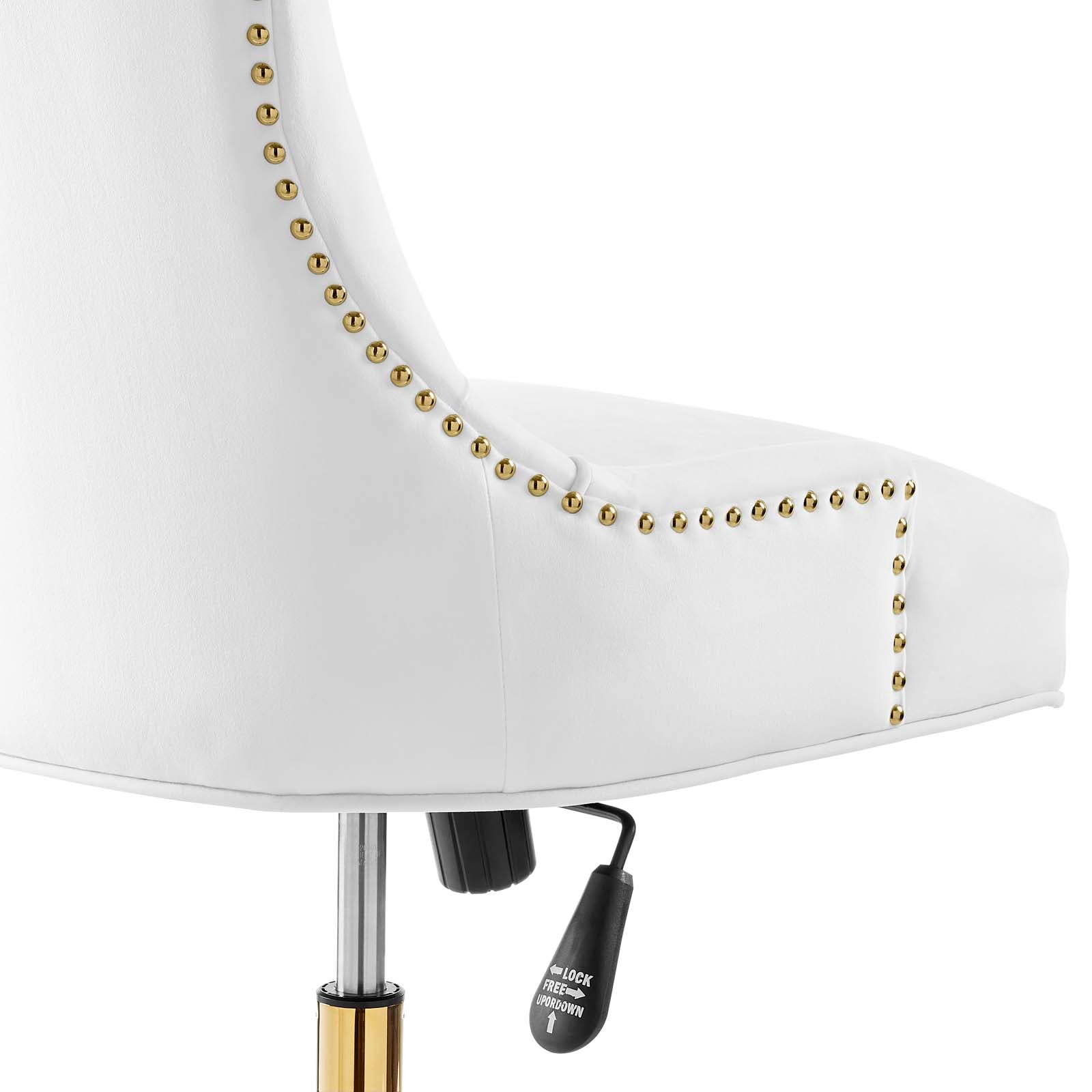 Modway Task Chairs - Regent Tufted Performance Velvet Office Chair Gold White