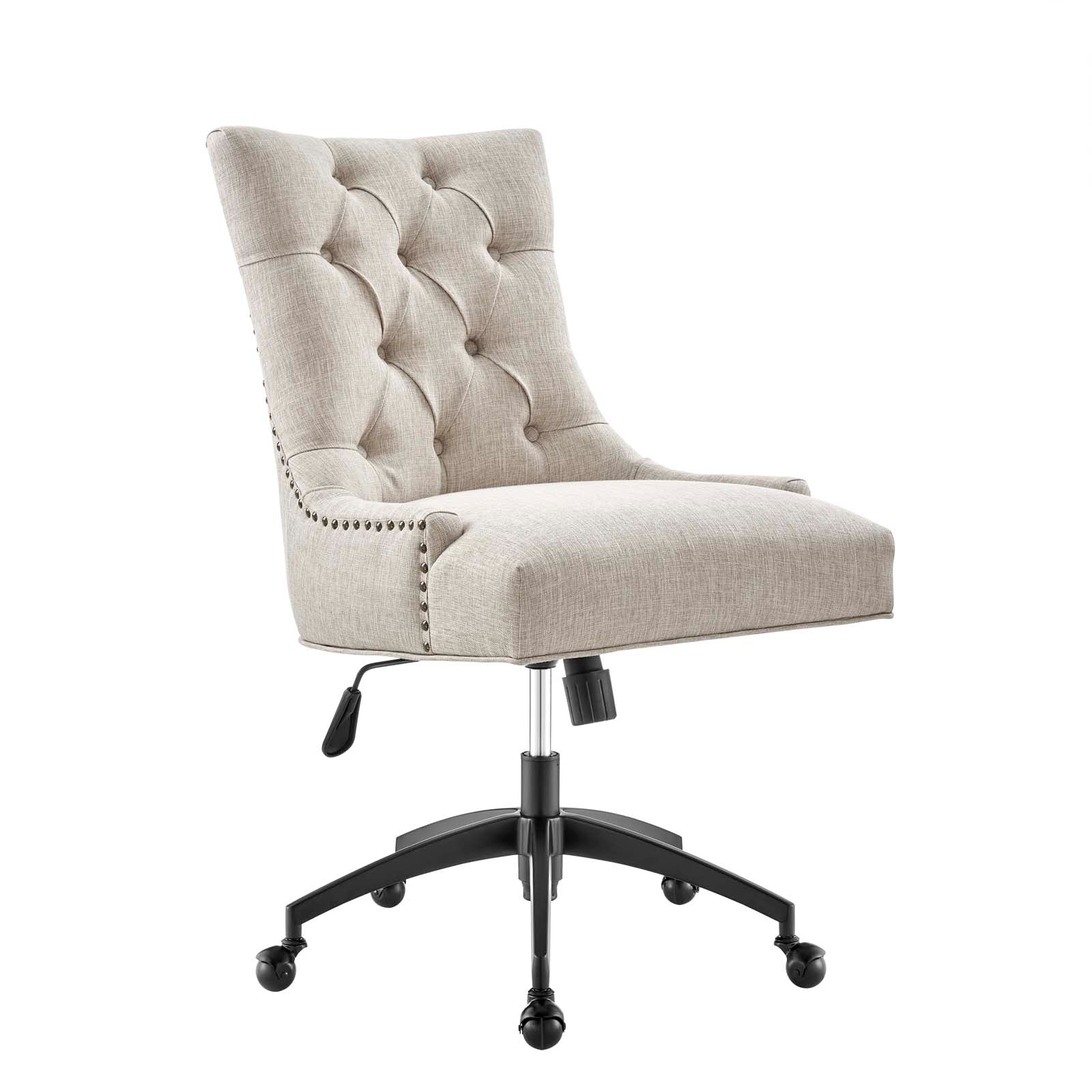 Modway Task Chairs - Regent Tufted Fabric Office Chair Black Beige