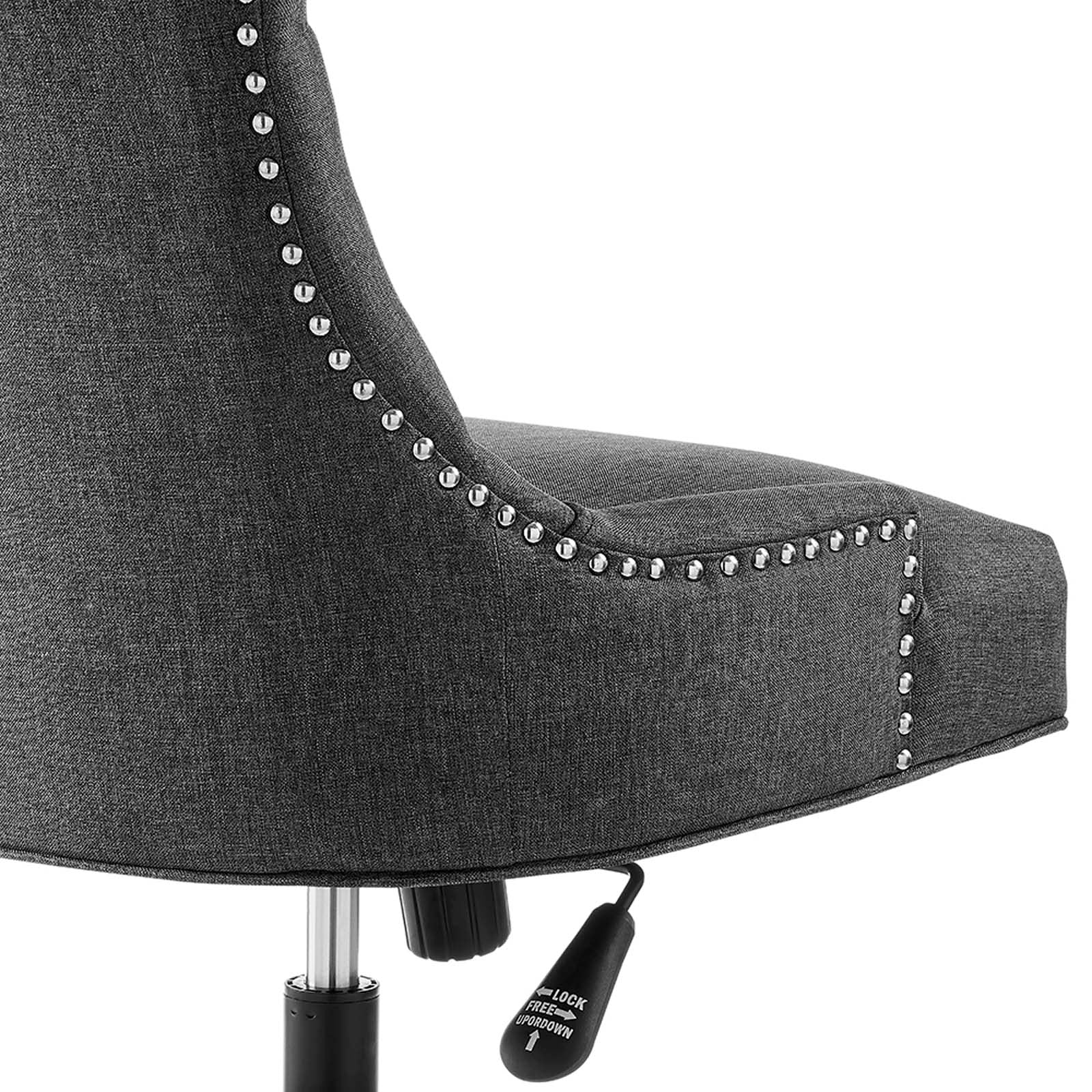 Modway Task Chairs - Regent Tufted Fabric Office Chair Black Gray
